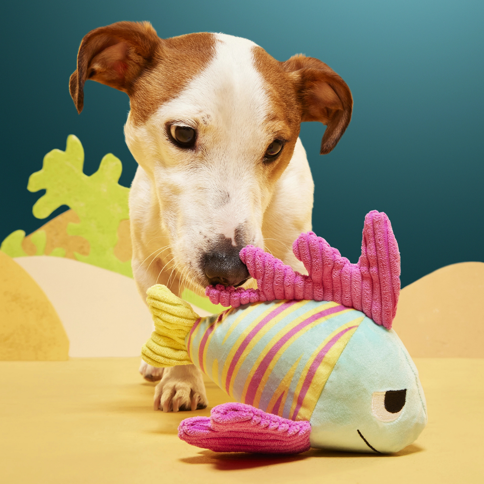 BARK Lion Fish Larry Thrasher Squeaky Plush Dog Toy