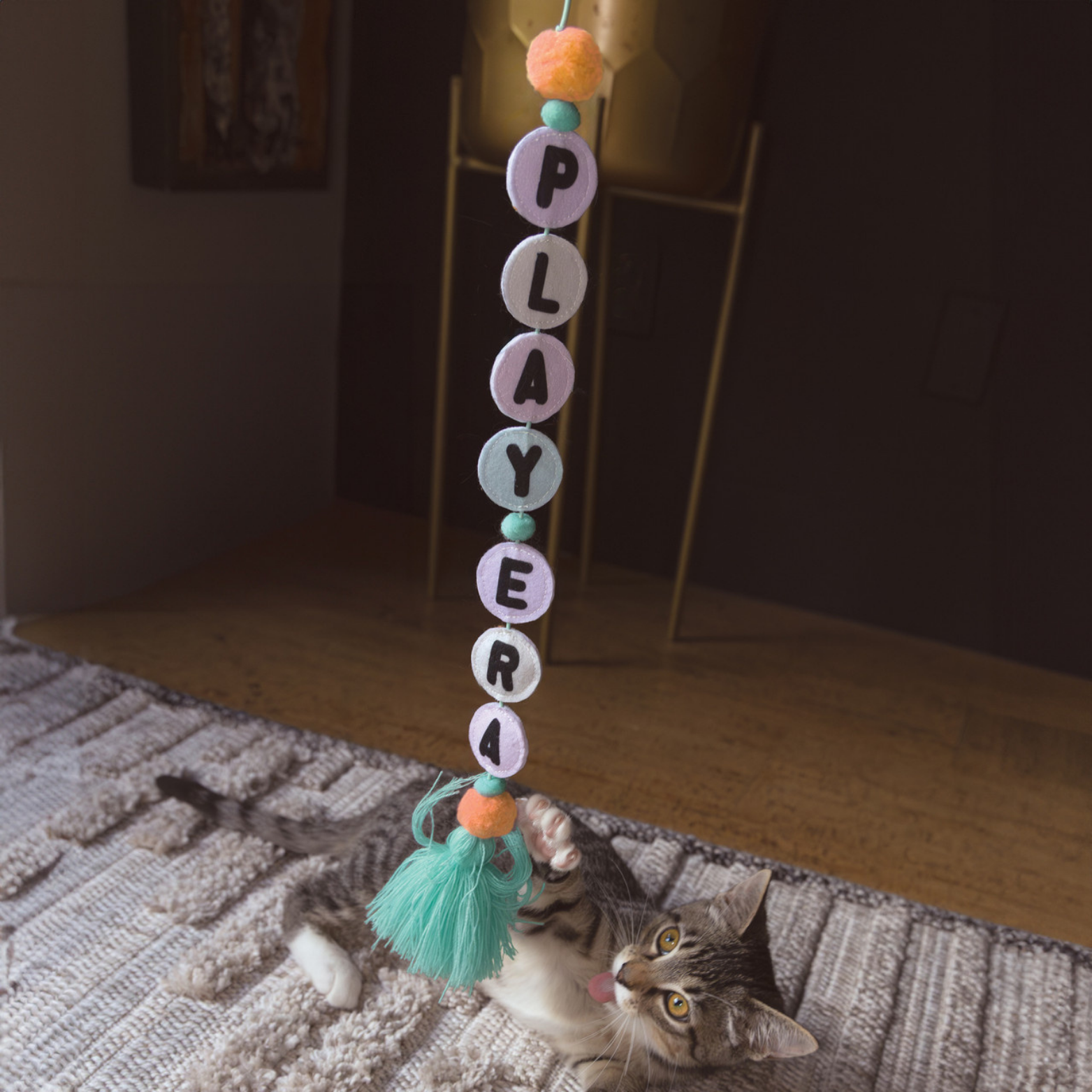 KONG Friendship Teaser Cat Toy with Catnip, Multicolor