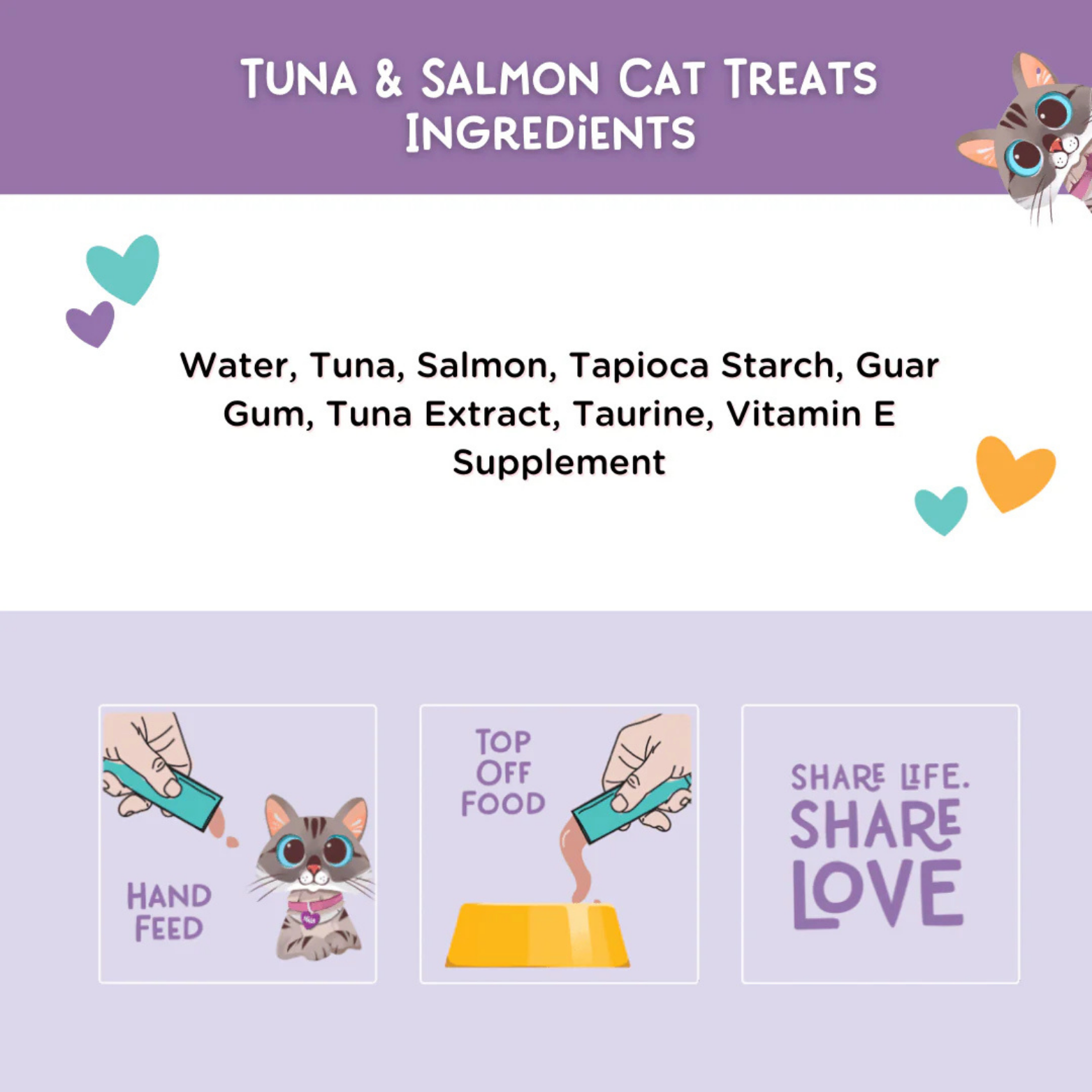 Love, Nala Mousse Tuna & Salmon Recipe Grain-Free Lickable Cat Treats, 0.5 oz tube, case of 4