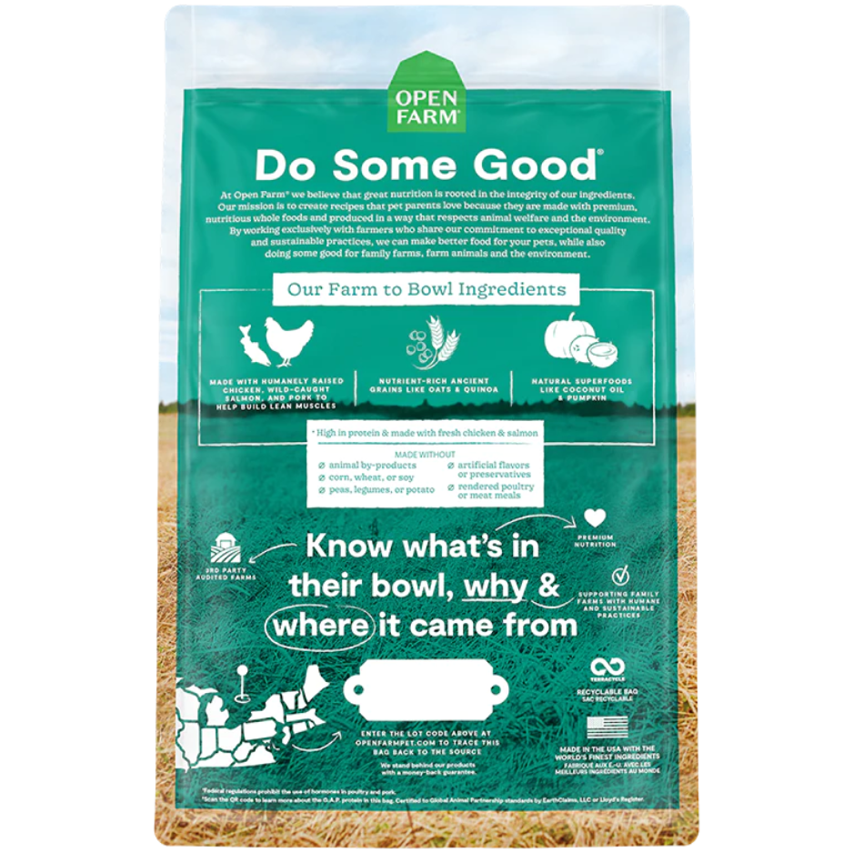 Open Farm Chicken & Salmon Ancient Grains High-Protein Puppy Dry Dog Food