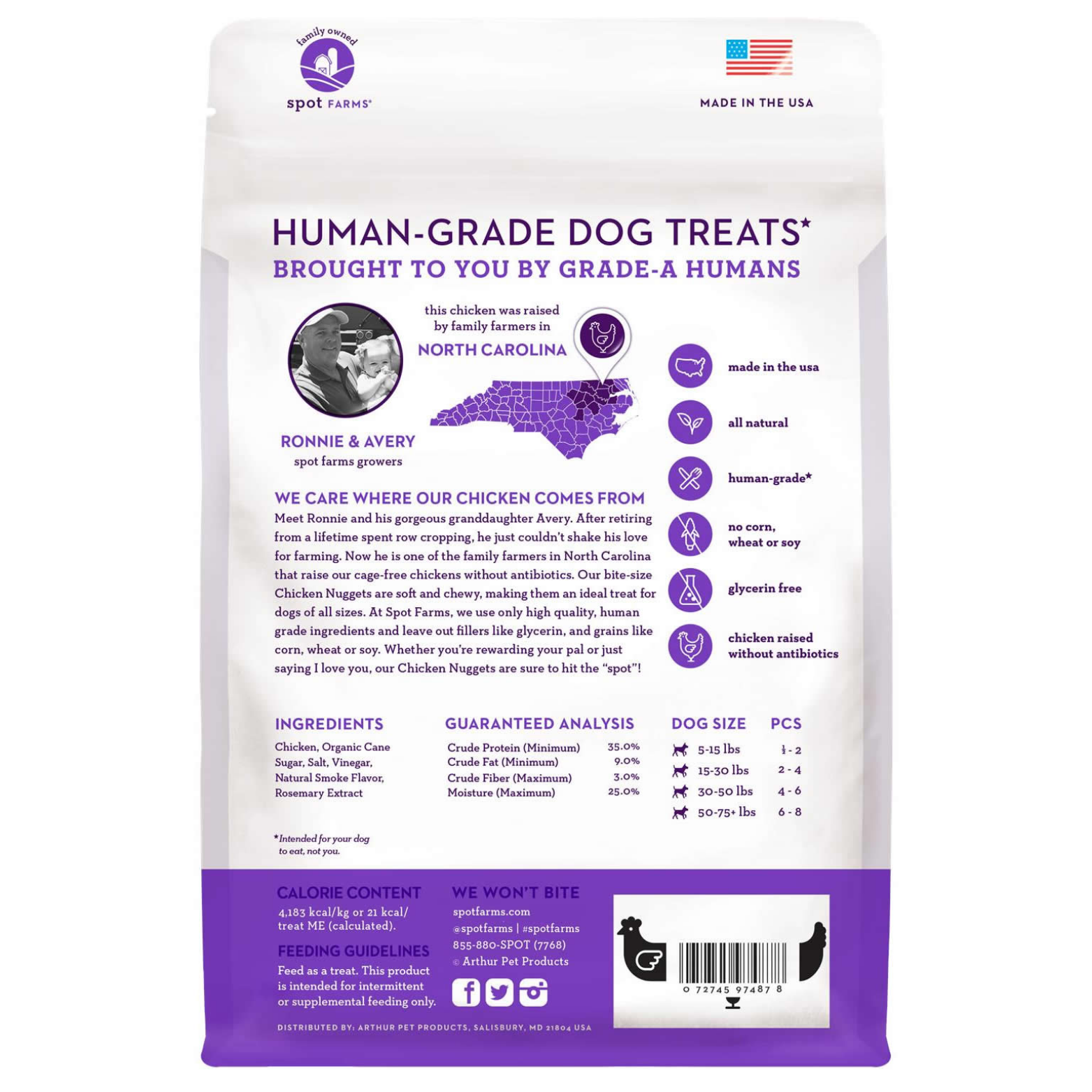 Spot Farms Chicken Nuggets Recipe Dog Treats 12 oz Bag