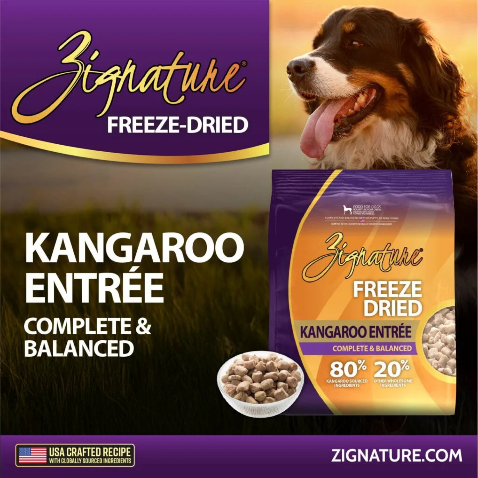 Zignature Kangaroo Entrée Limited Ingredient Formula Freeze-Dried Dog Food