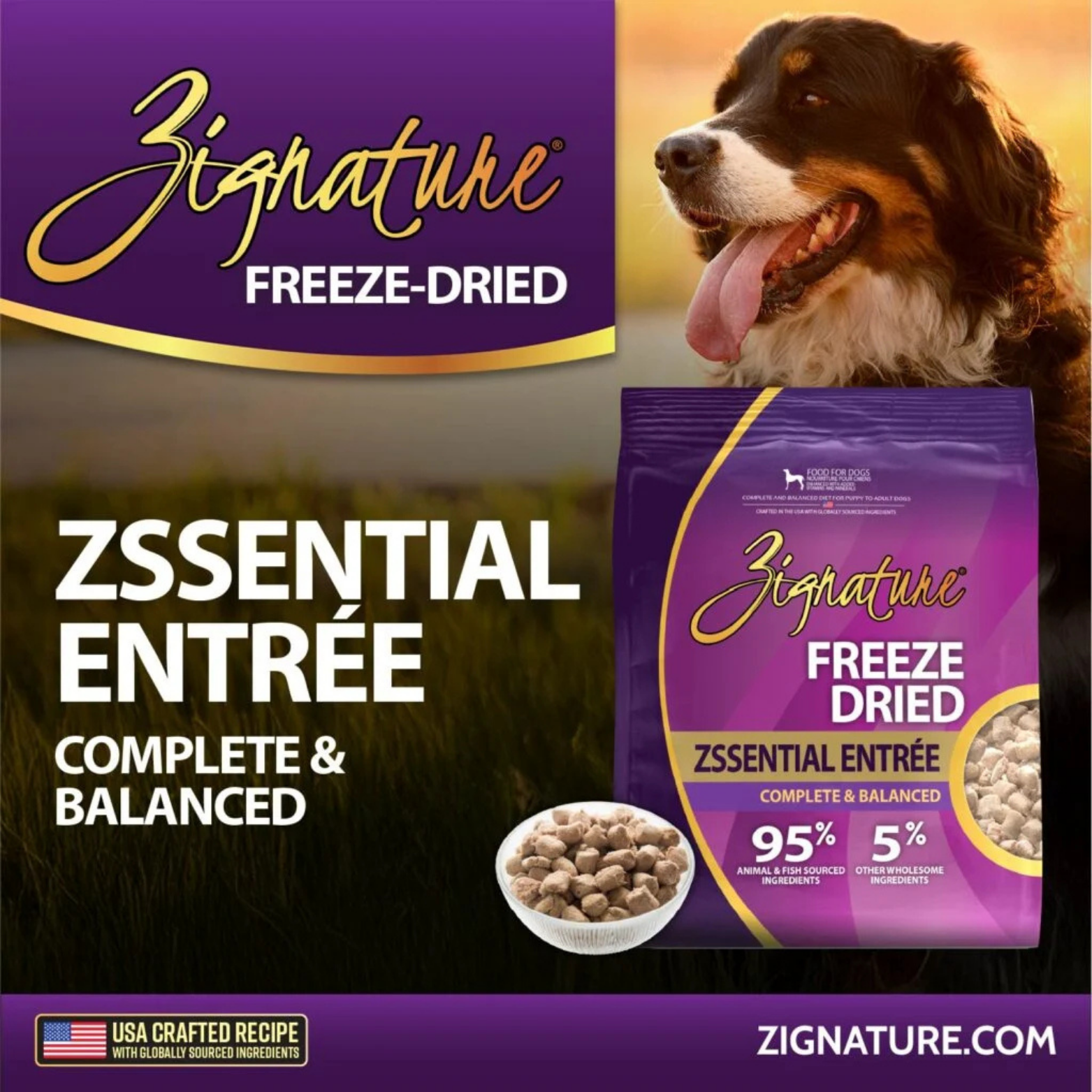 Zignature Zssential Entrée Limited Ingredient Formula Freeze-Dried Dog Food
