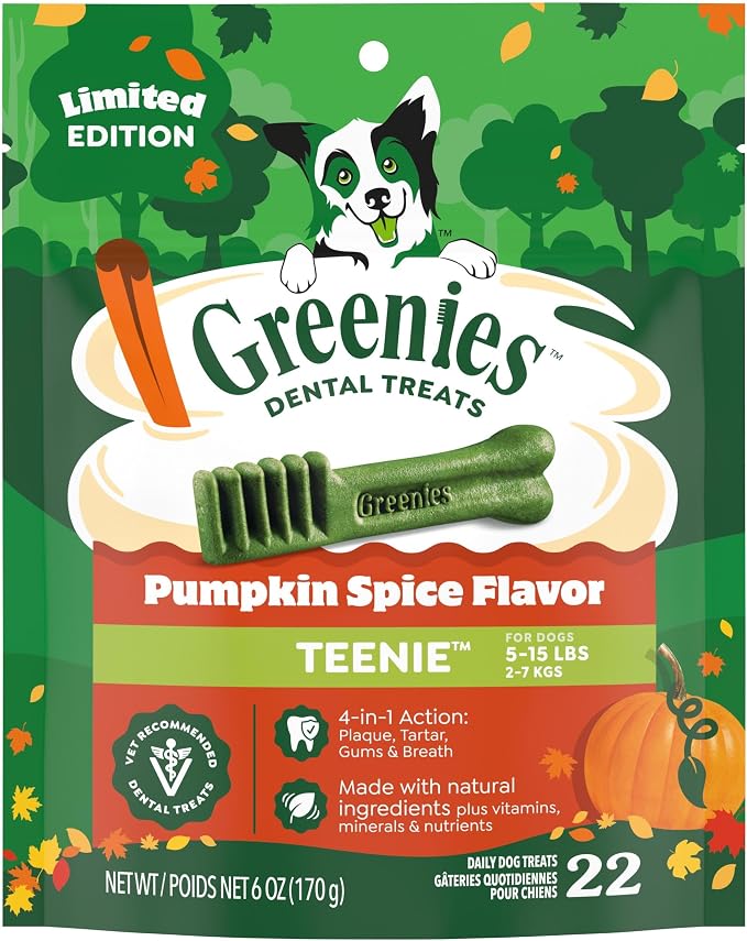 Greenies Limited Edition Pumpkin Spice Dental Dog Treats, 6-oz bag