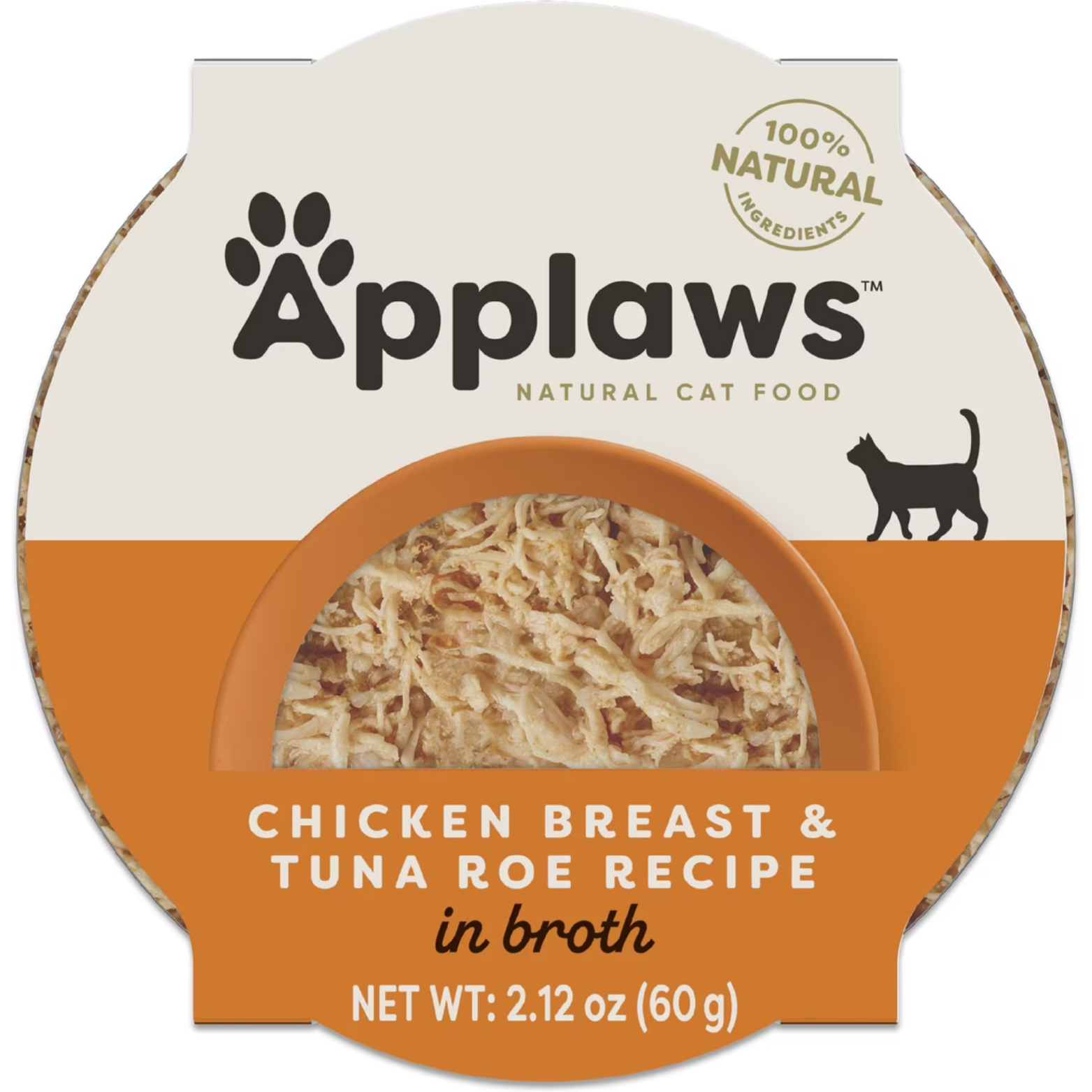 Applaws Cat Grain Free Chicken Breast with Tuna Roe in Broth Peel Top Dish Canned Cat Food, 2.12-oz