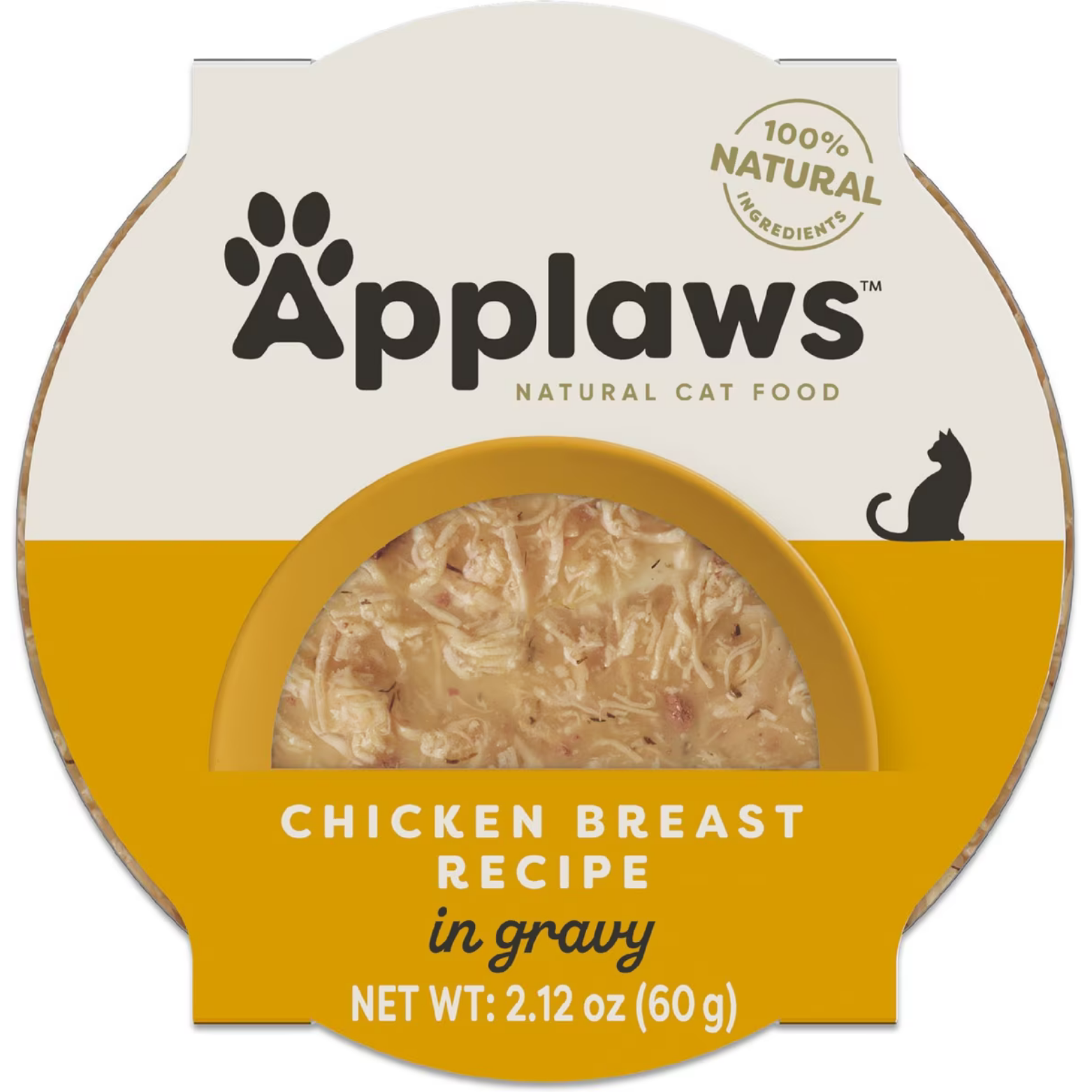 Applaws Cat Grain Free Chicken Flakes in Gravy Peel Top Dish Canned Cat Food, 2.12-oz