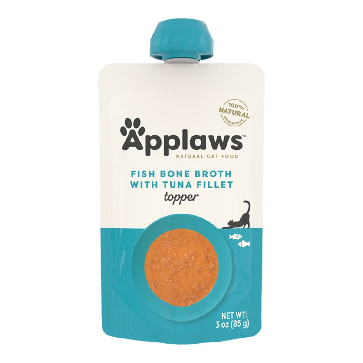 Applaws Cat Grain Free Fish Bone Broth with Tuna Fillet, 3-oz Pouch