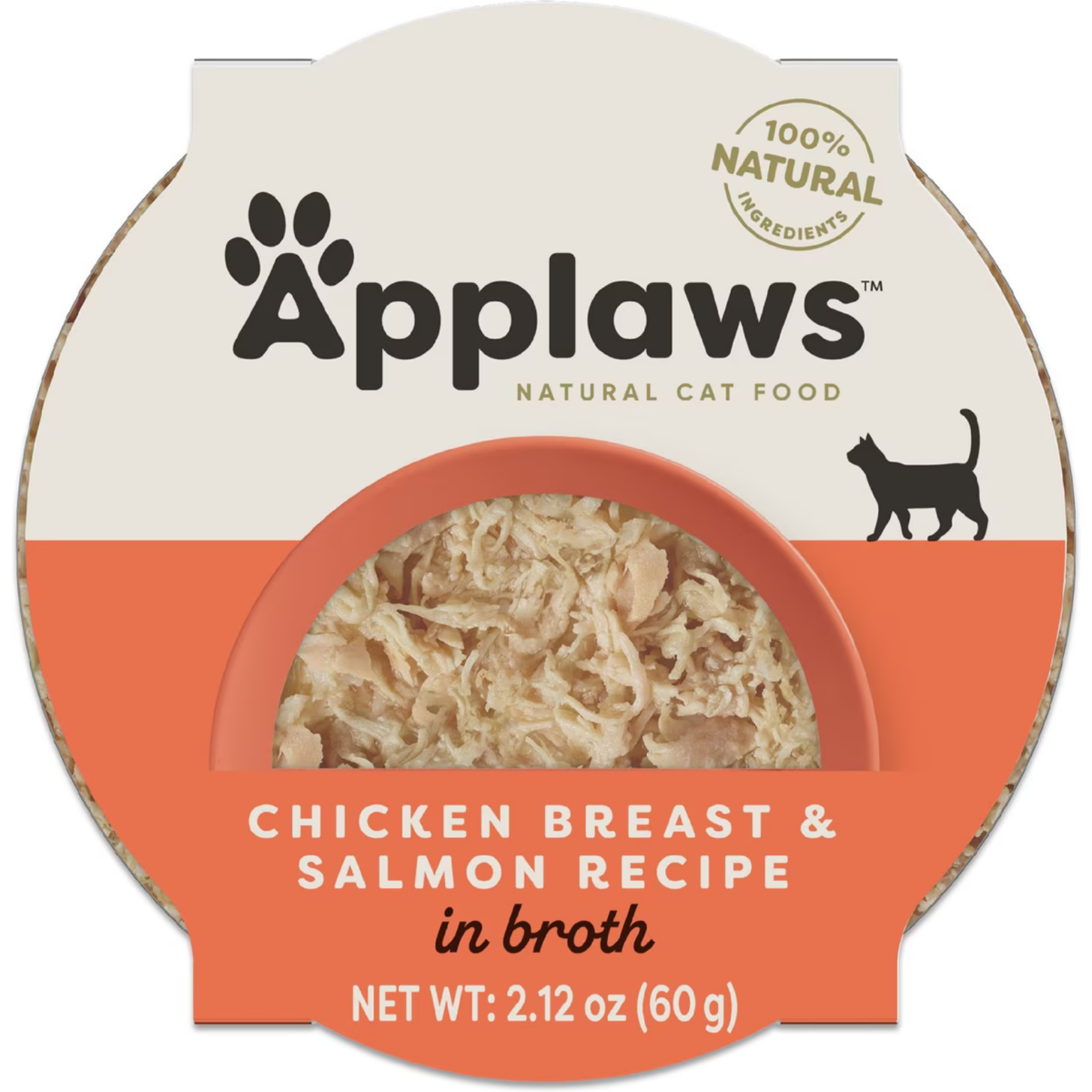 Applaws Cat Grain Free Chicken Breast with Salmon in Broth Peel Top Dish Canned Cat Food, 2.12-oz