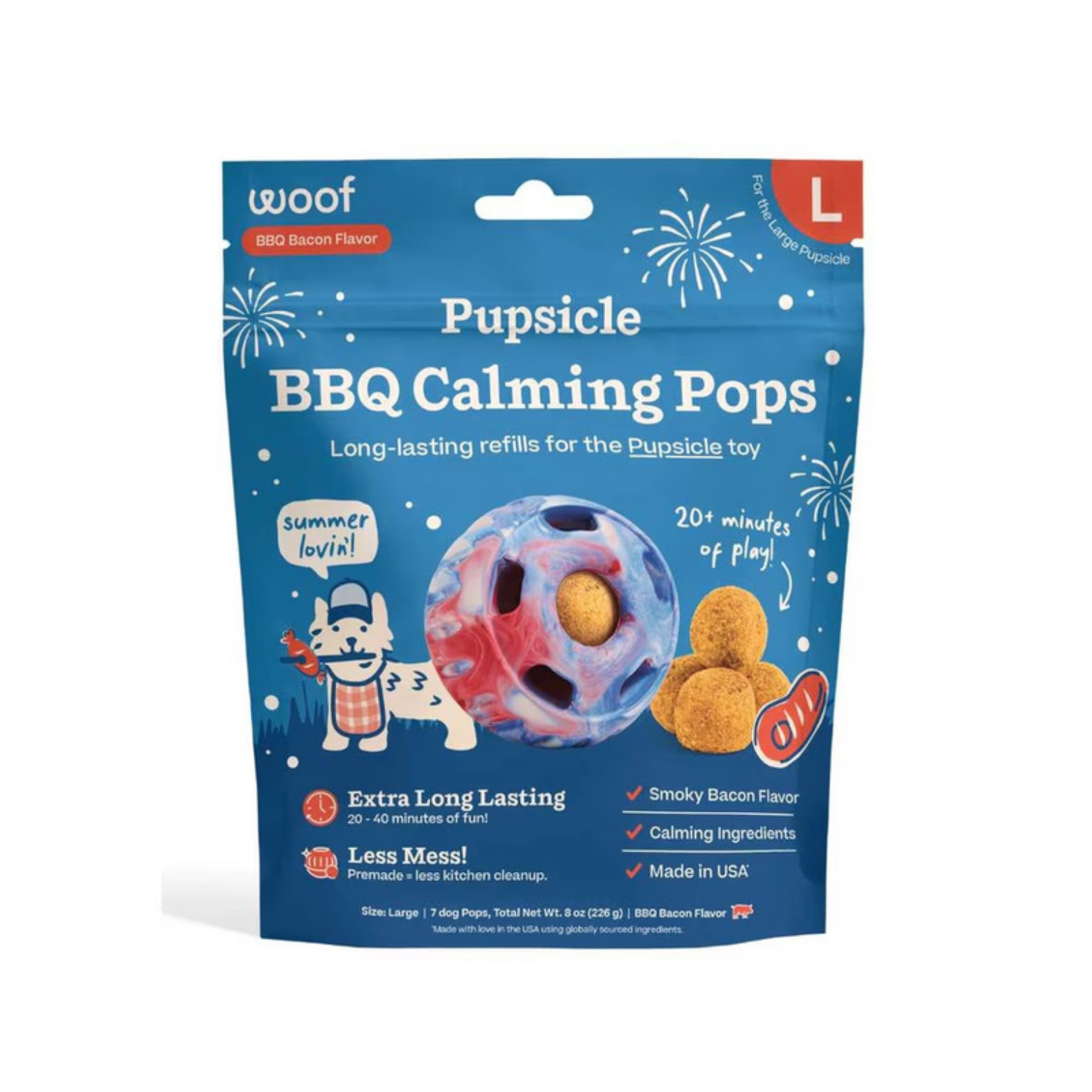 Woof Pet Calming Wellness Pops Dog Treat BBQ