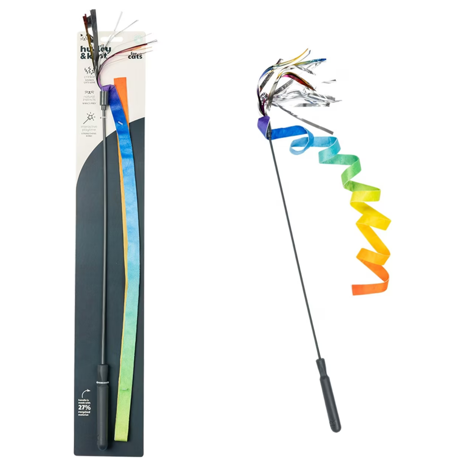 Huxley & Kent Cat Wand Dance & Lure Rainbow Cat Toy