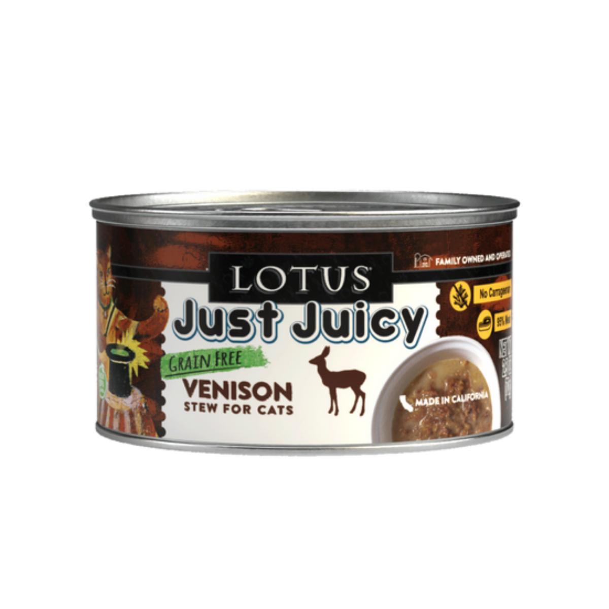 Lotus Just Juicy Venison Stew Grain-Free Canned Cat Food, 2.5 oz