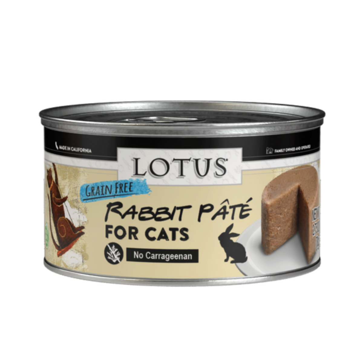 Lotus Rabbit Pate Grain-Free Canned Cat Food, 2.75 oz
