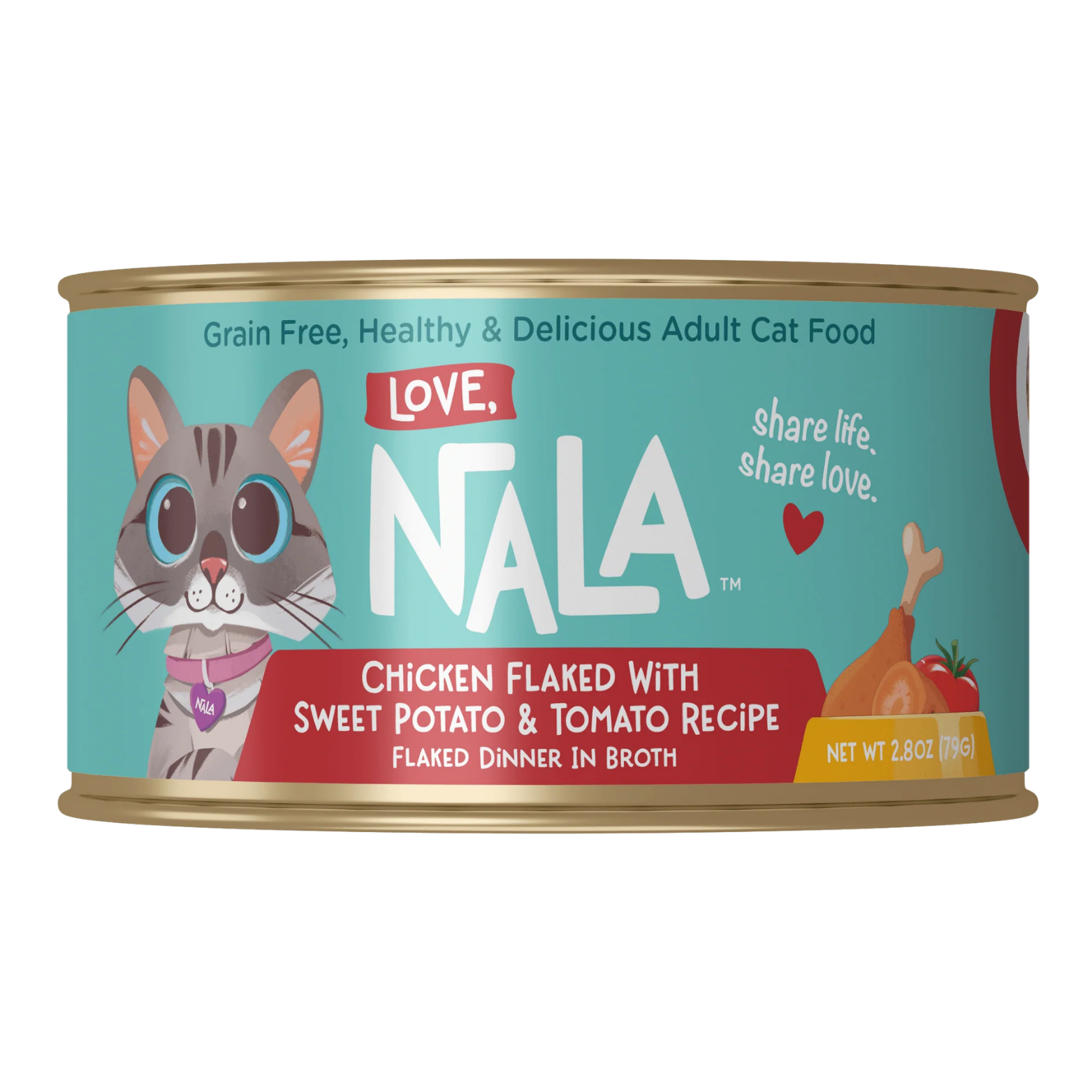 Love, Nala Salmon Flaked Recipe Dinner In Broth Grain-Free Adult Cat Food, 2.8-oz