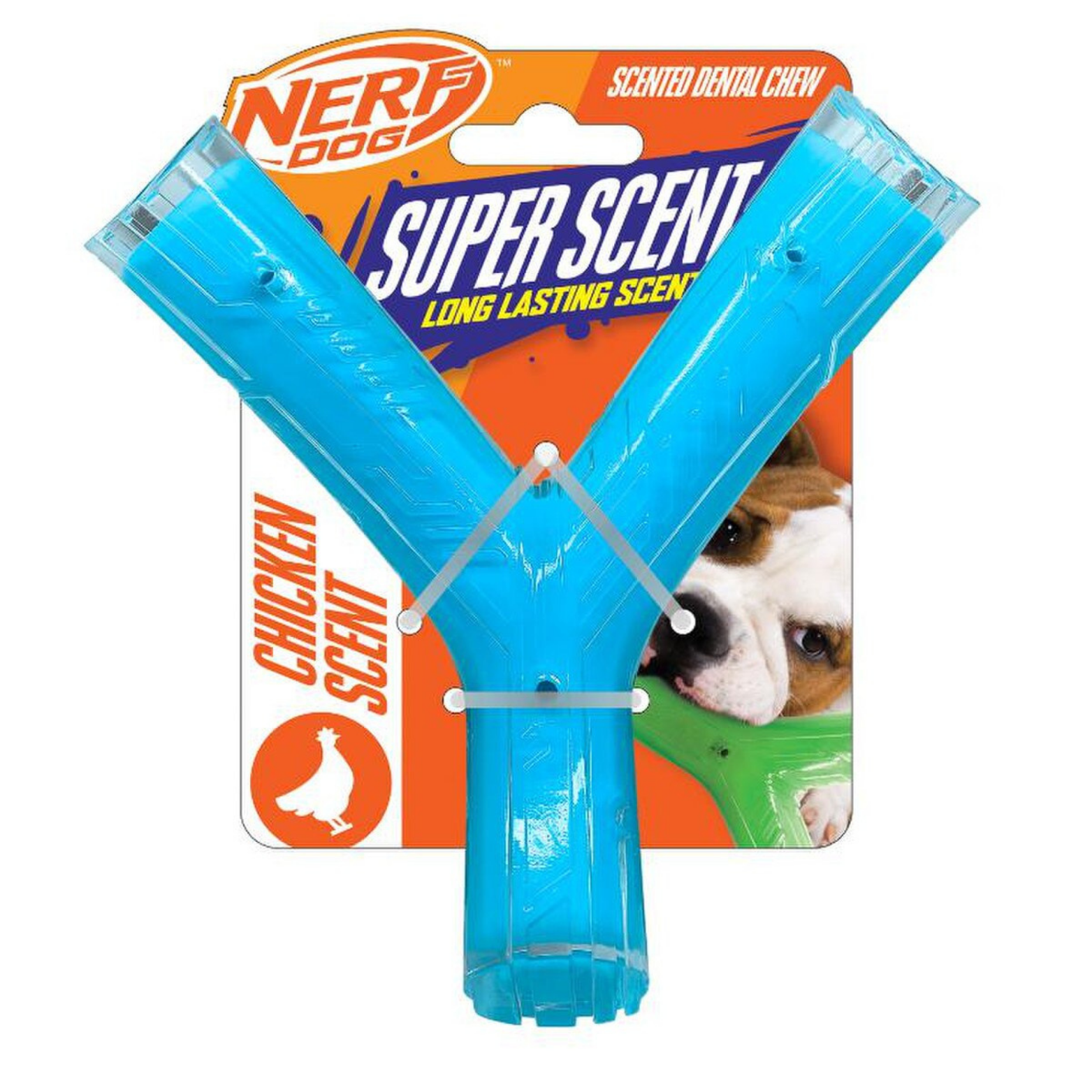 Nerf Dog TPR/PP Scented Chicken Super Scent Wishbone Solid Core Dog To
