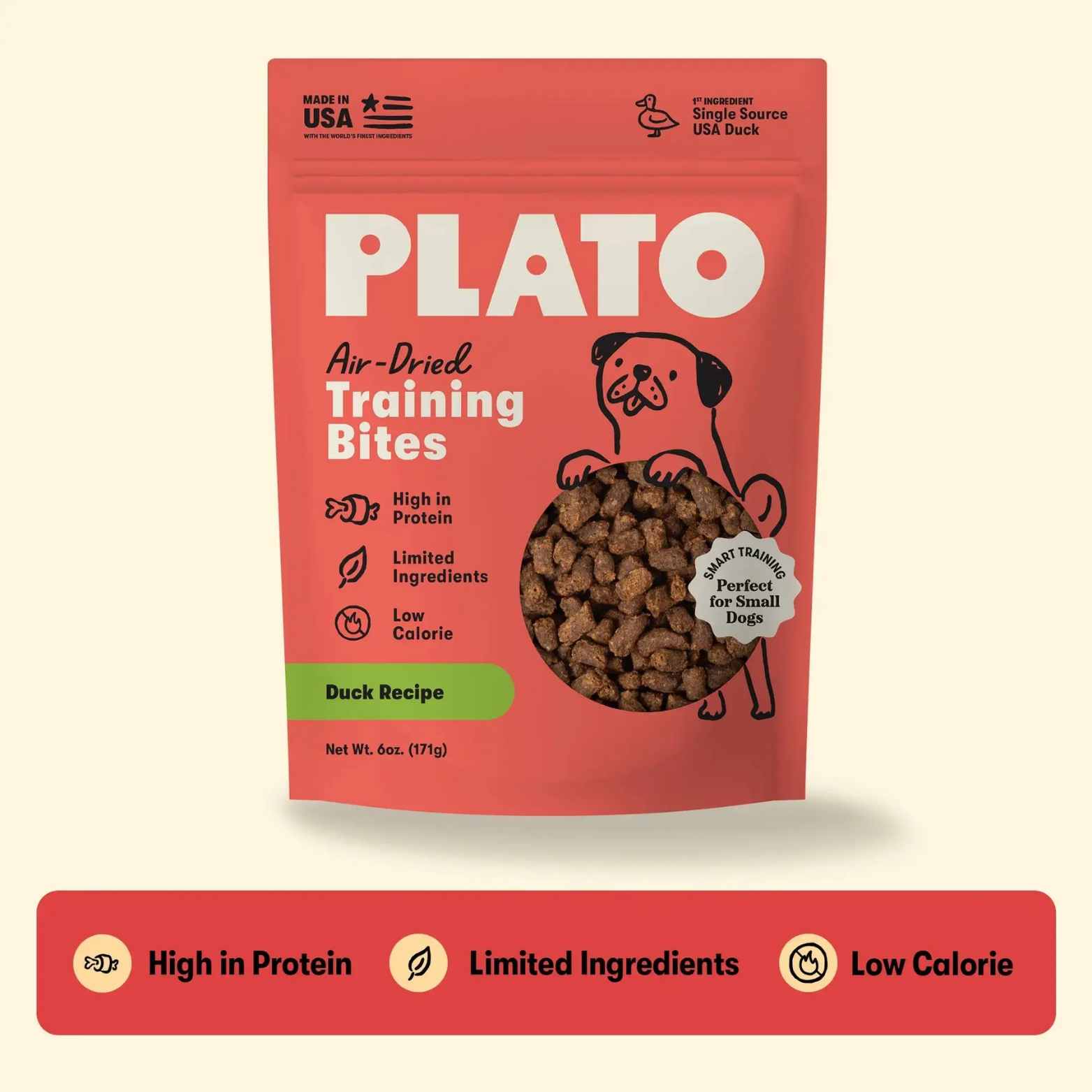 Plato Air Dried Duck Training Bites 6oz