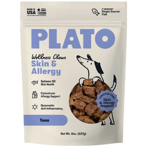 Plato Wellness Chews Skin & Coat Air-Dried Dog Treats