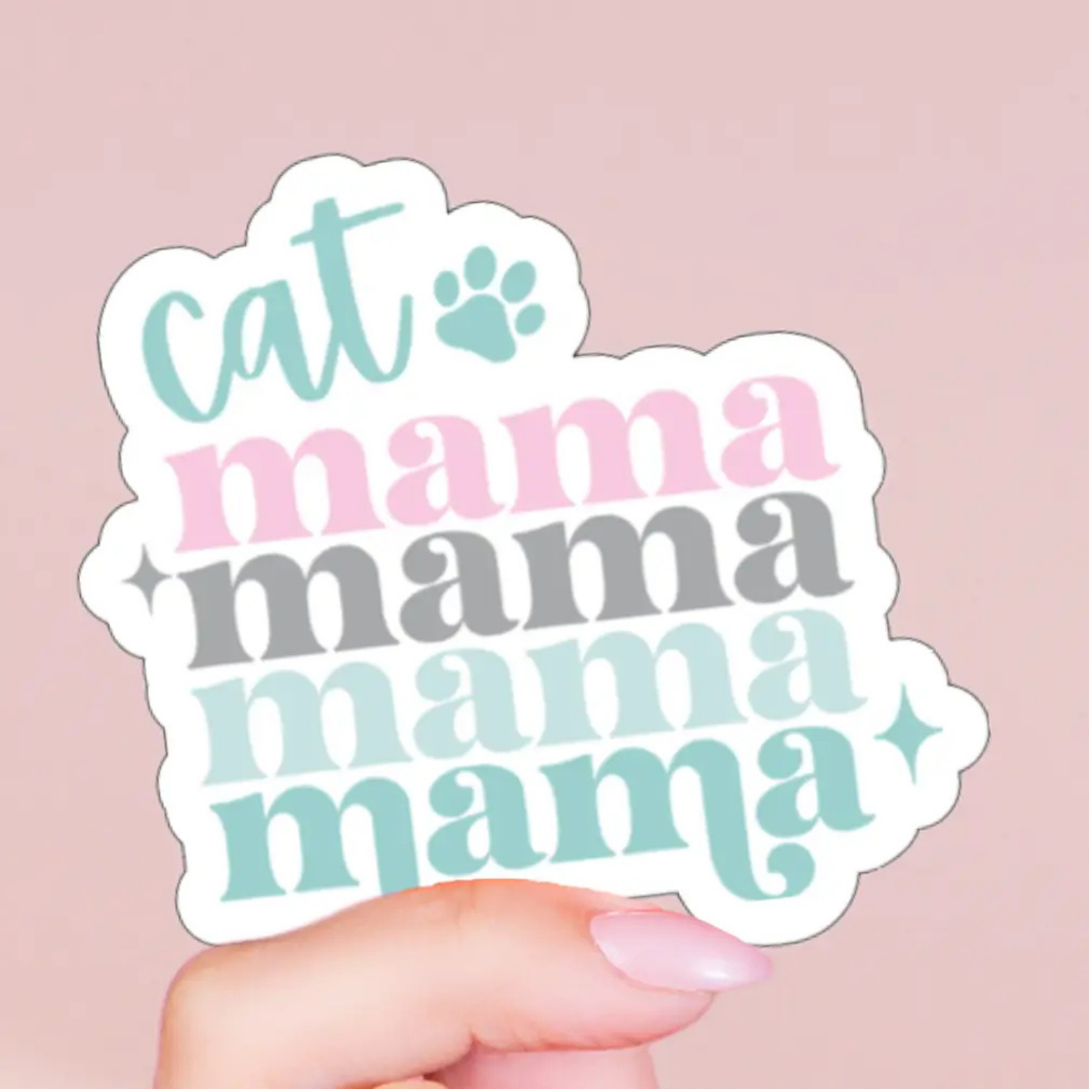 The Pet Foundry Cat Mama Holographic Vinyl Sticker