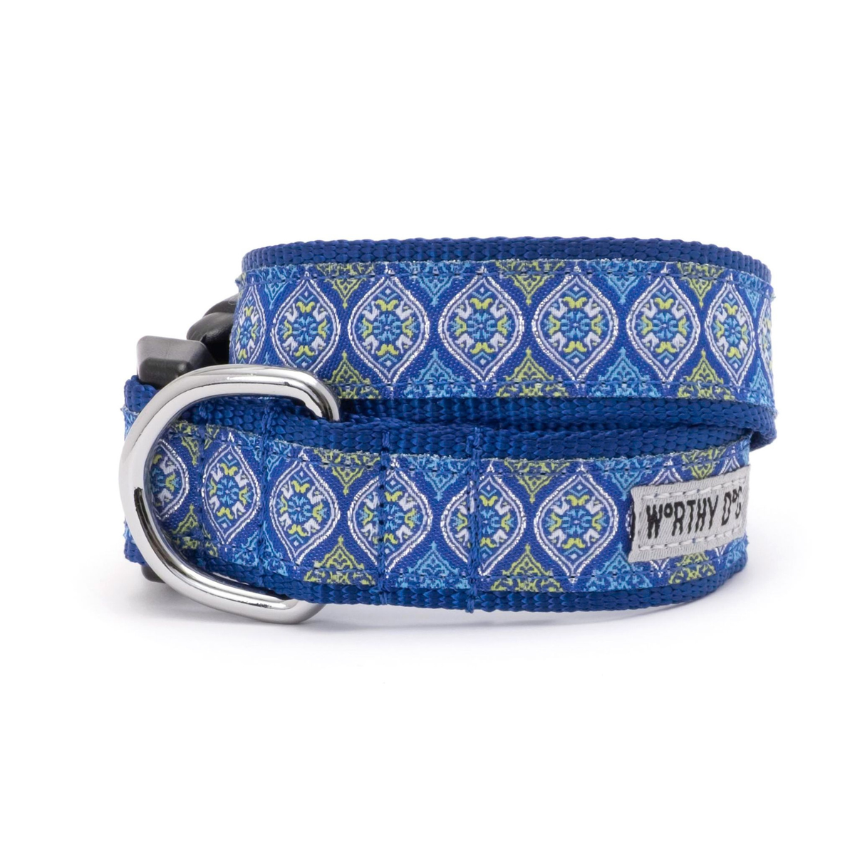 The Worthy Dog Medallion Blue Dog Collar