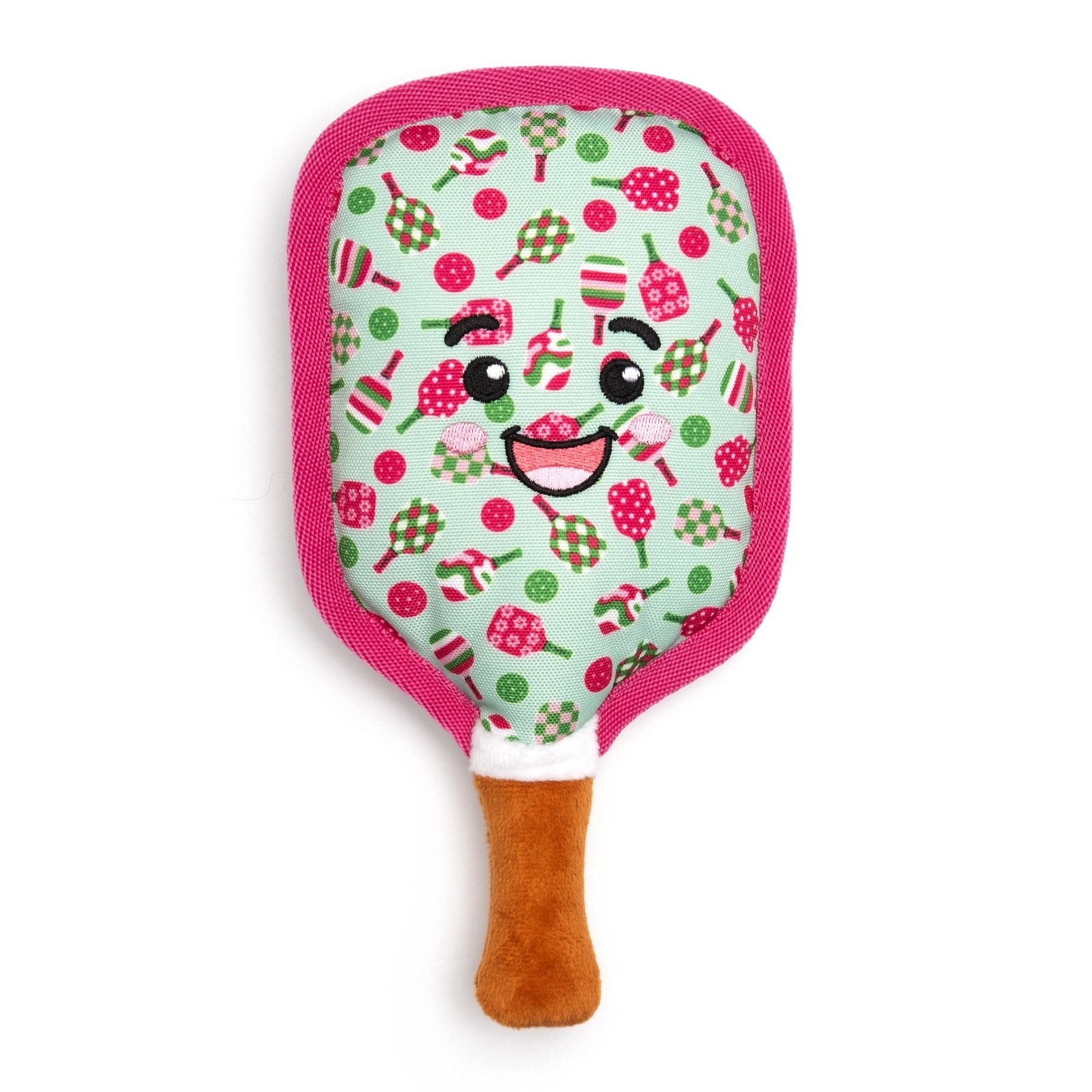 The Worthy Dog Pickleball Plush Pink Dog Toy