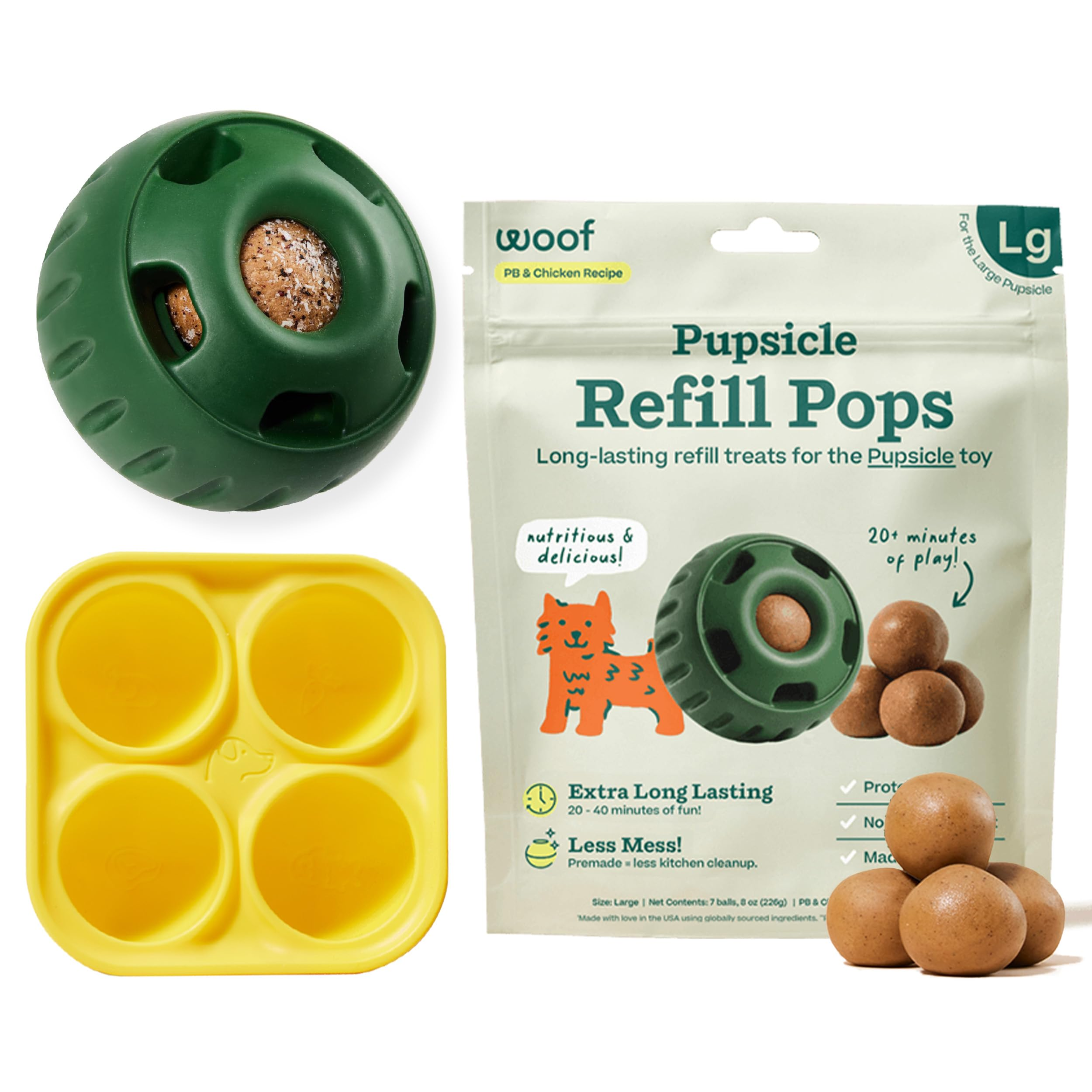 Woof Pupsicle Starter Pack Chicken Peanut Butter