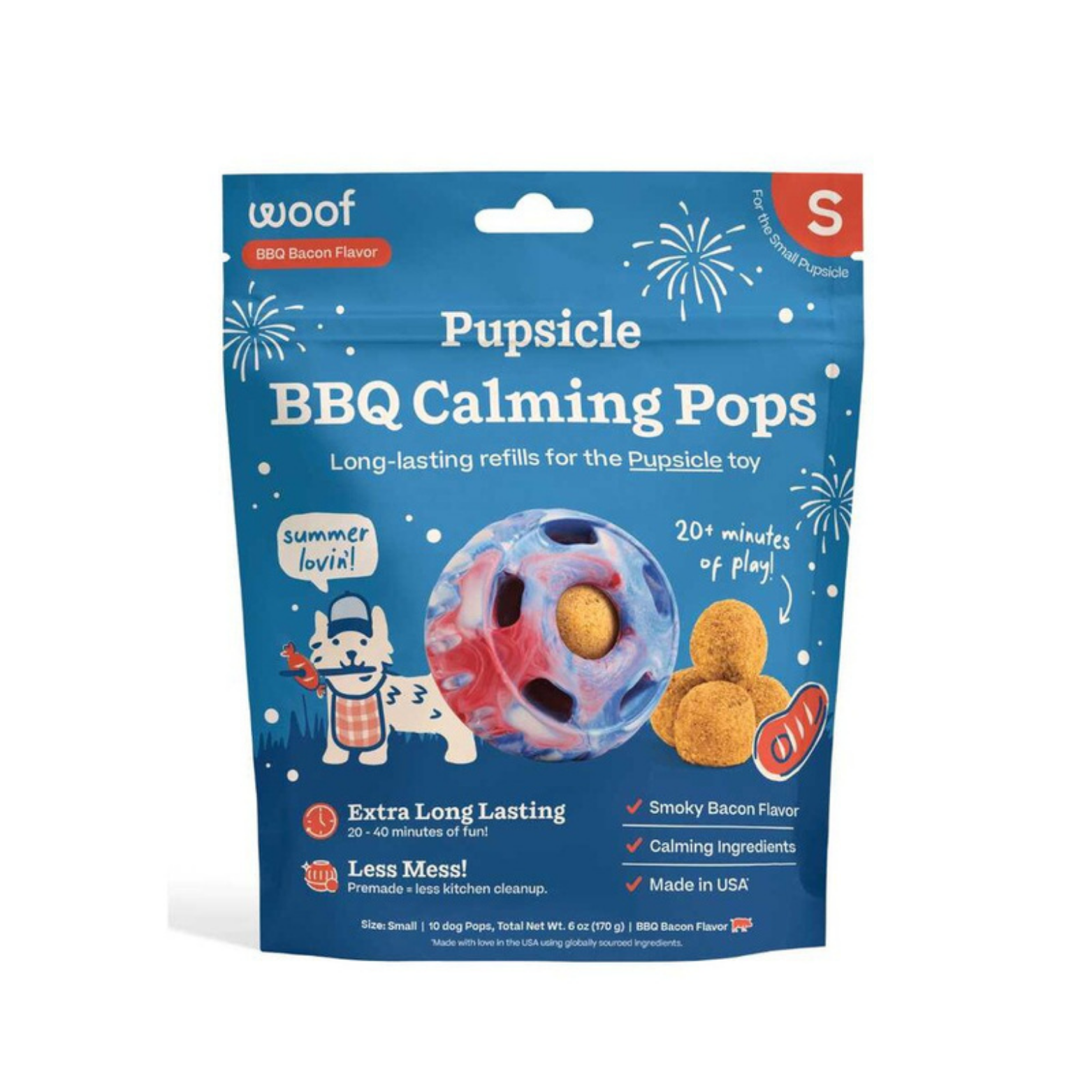 Woof Pet Calming Wellness Pops Dog Treat BBQ