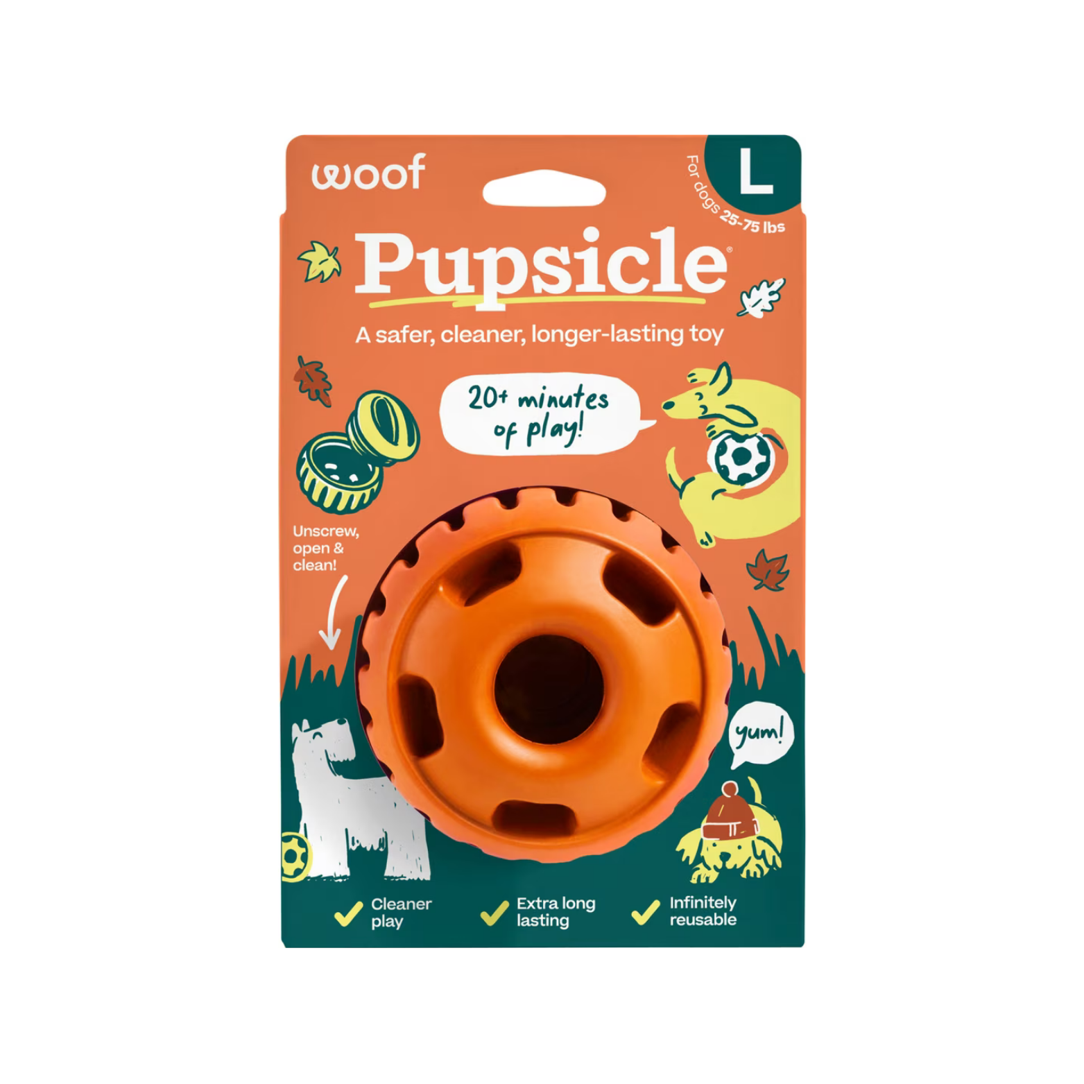 Woof Pet Pupsicle Pumpkin Dog Toy