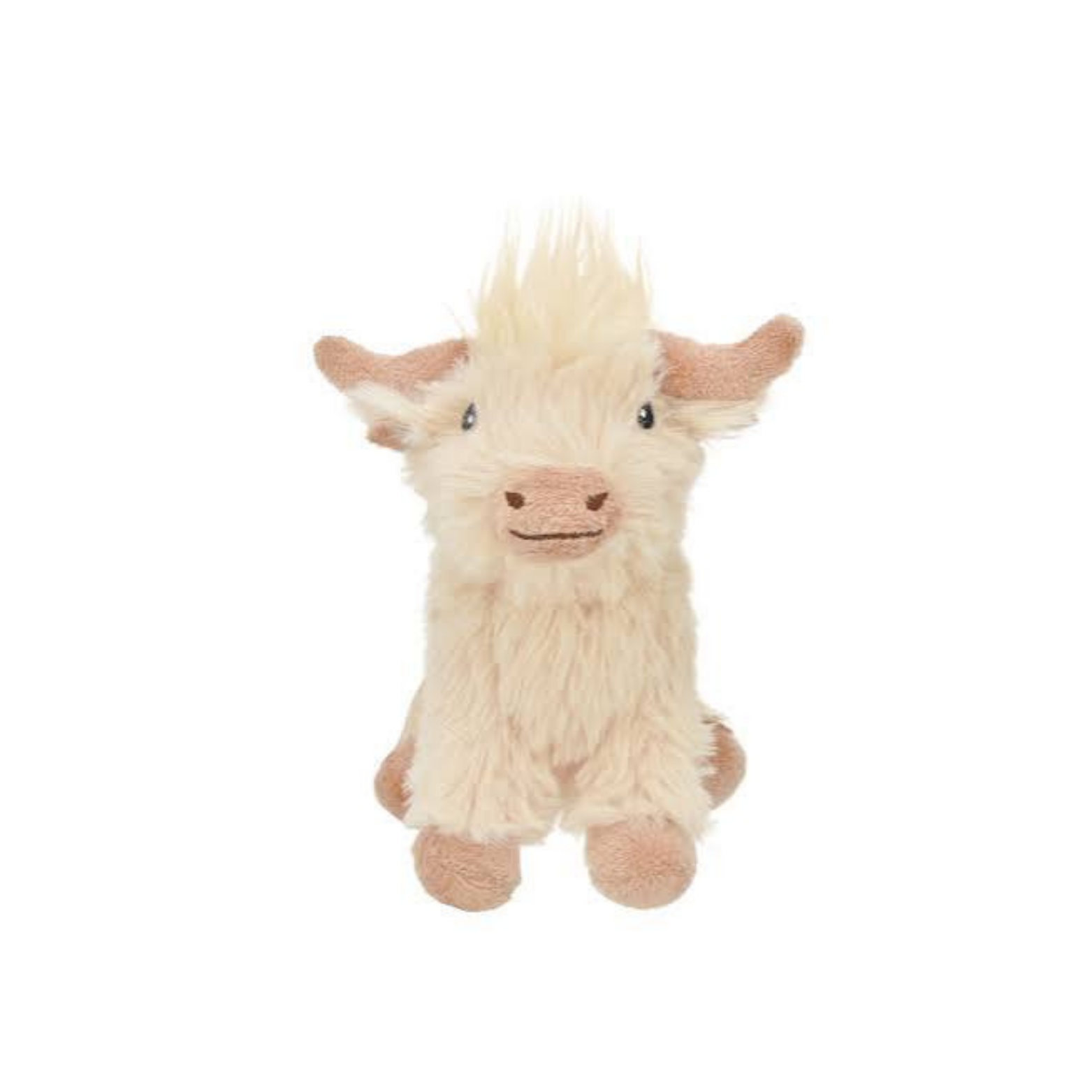 Multipet Highland Cow Shaggy 8" Dog Toy Brown & Cream Assorted