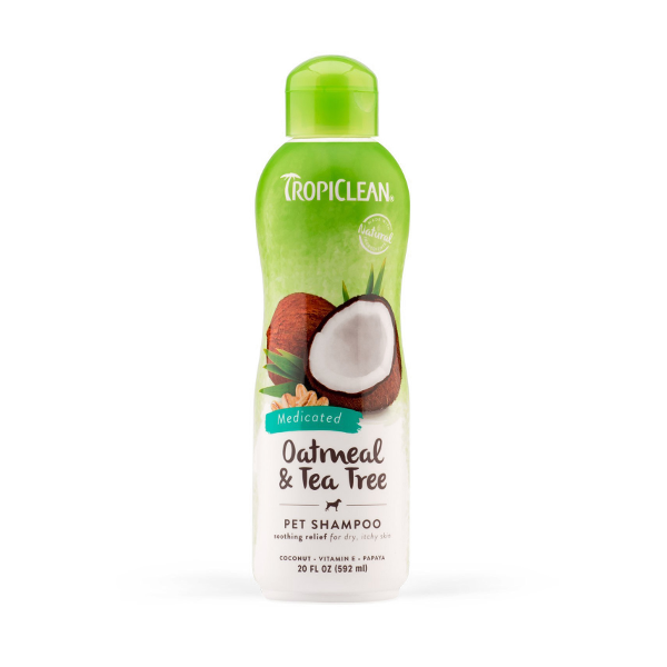 TropiClean Medicated Oatmeal & Tea Tree Shampoo 20oz - Mutts & Co.