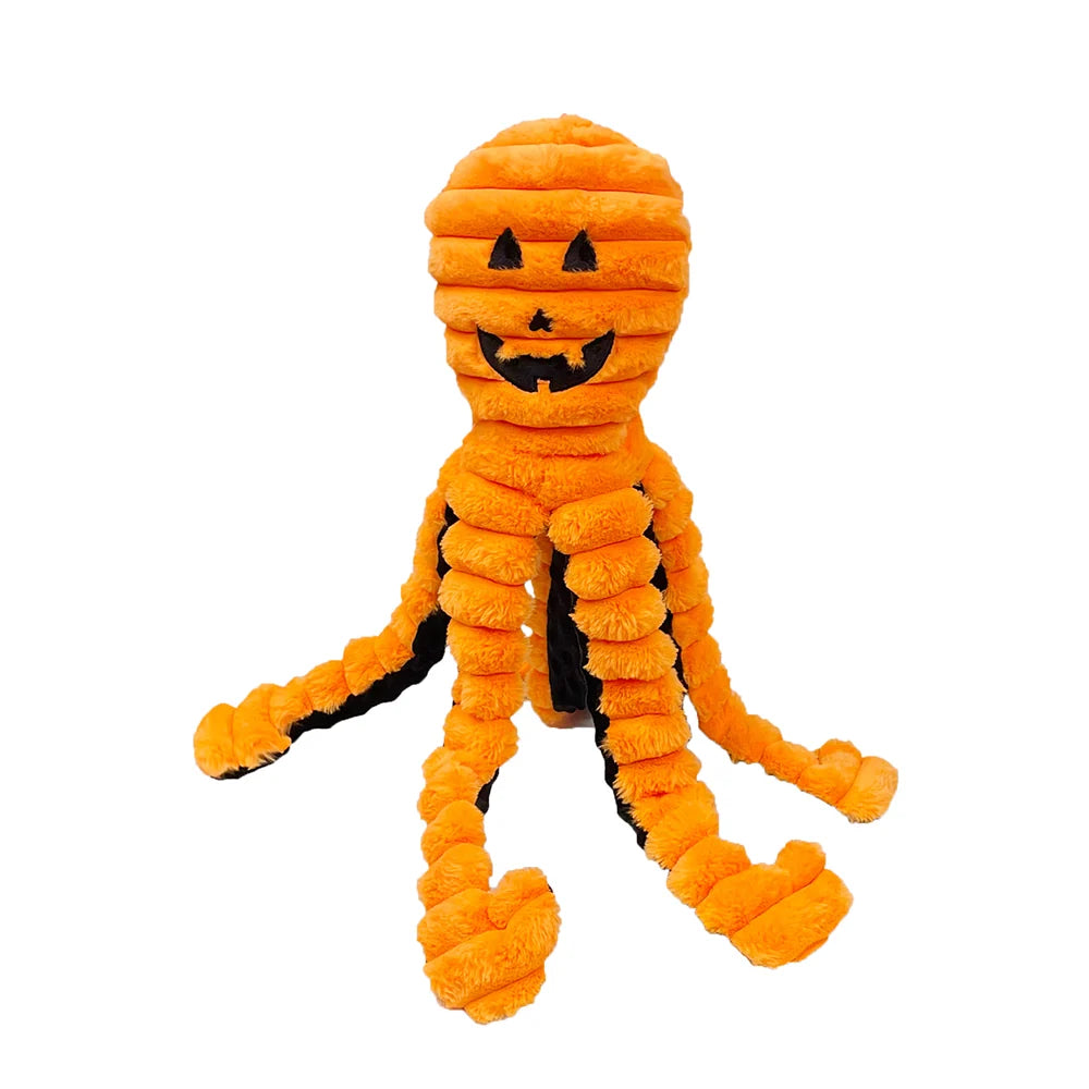 Petlou Halloween King Octopus Plush Dog Toy Orange 26"