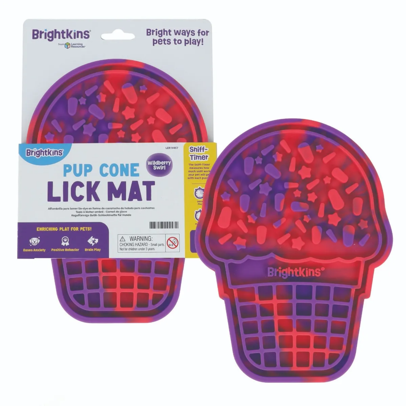 Brightkins Dog Tye-Dye Pup Cup Cone Lick Mat With Suction Cups Dog Toy