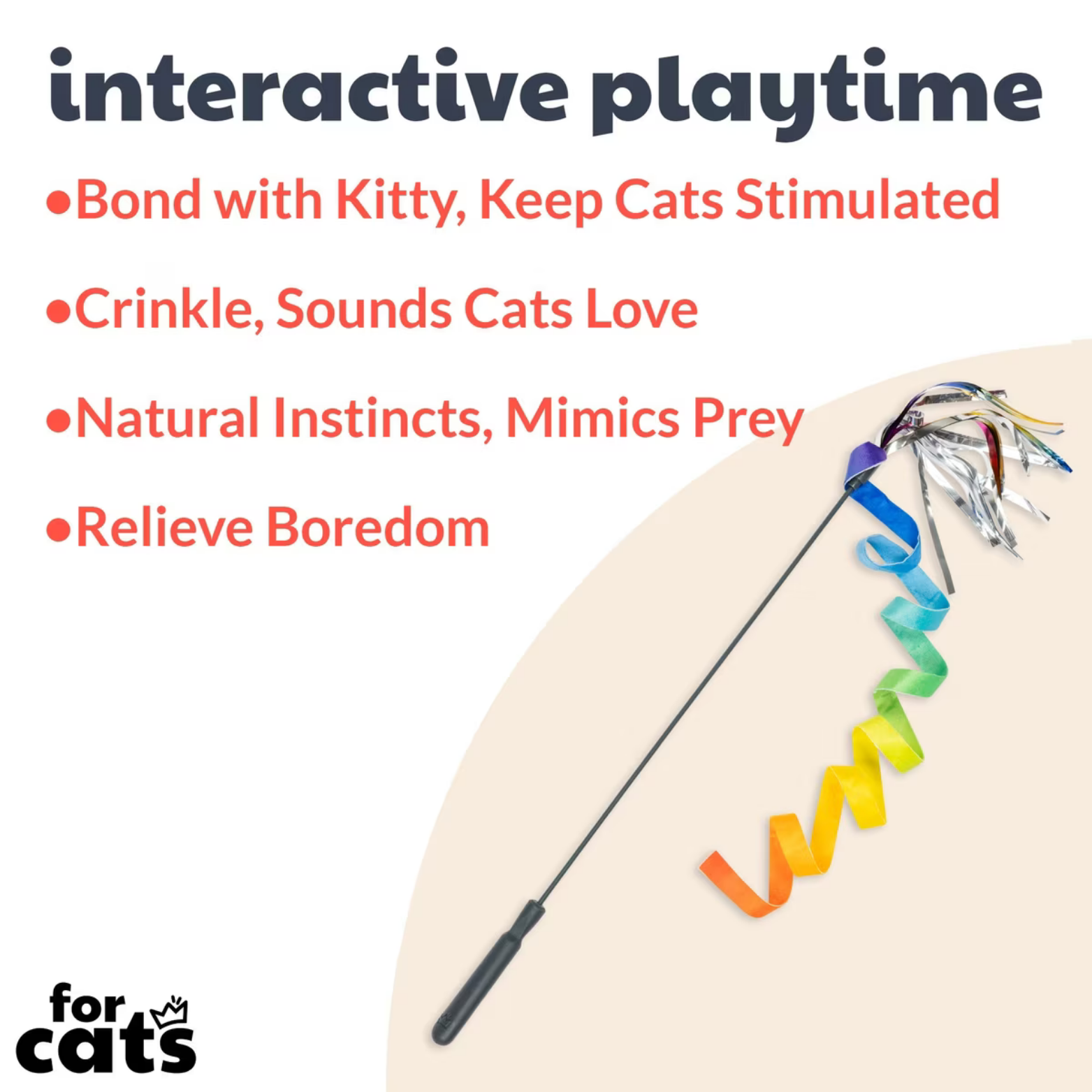 Huxley & Kent Cat Wand Dance & Lure Rainbow Cat Toy