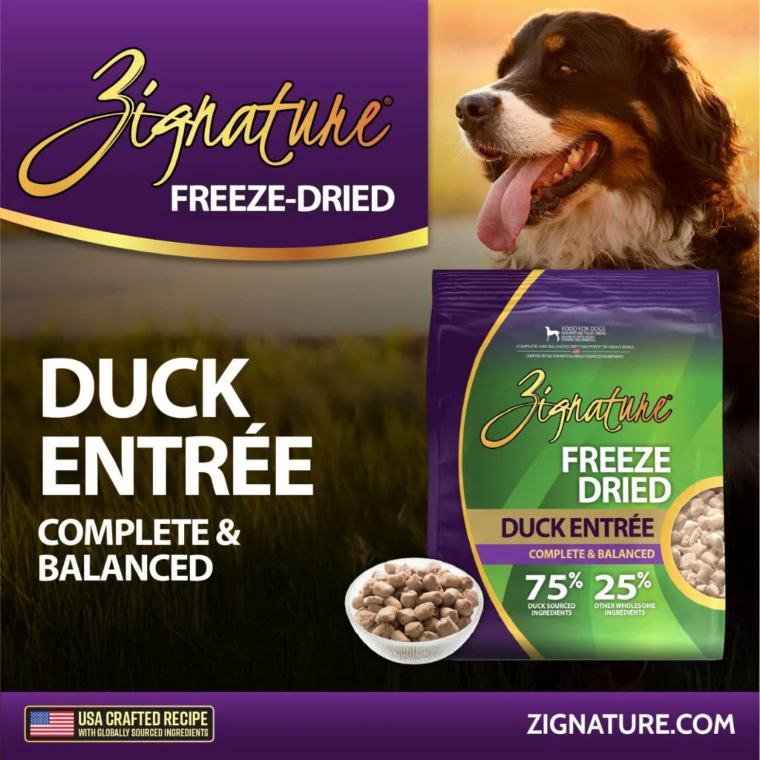 Zignature Duck Entrée Limited Ingredient Formula Freeze-Dried Dog Food