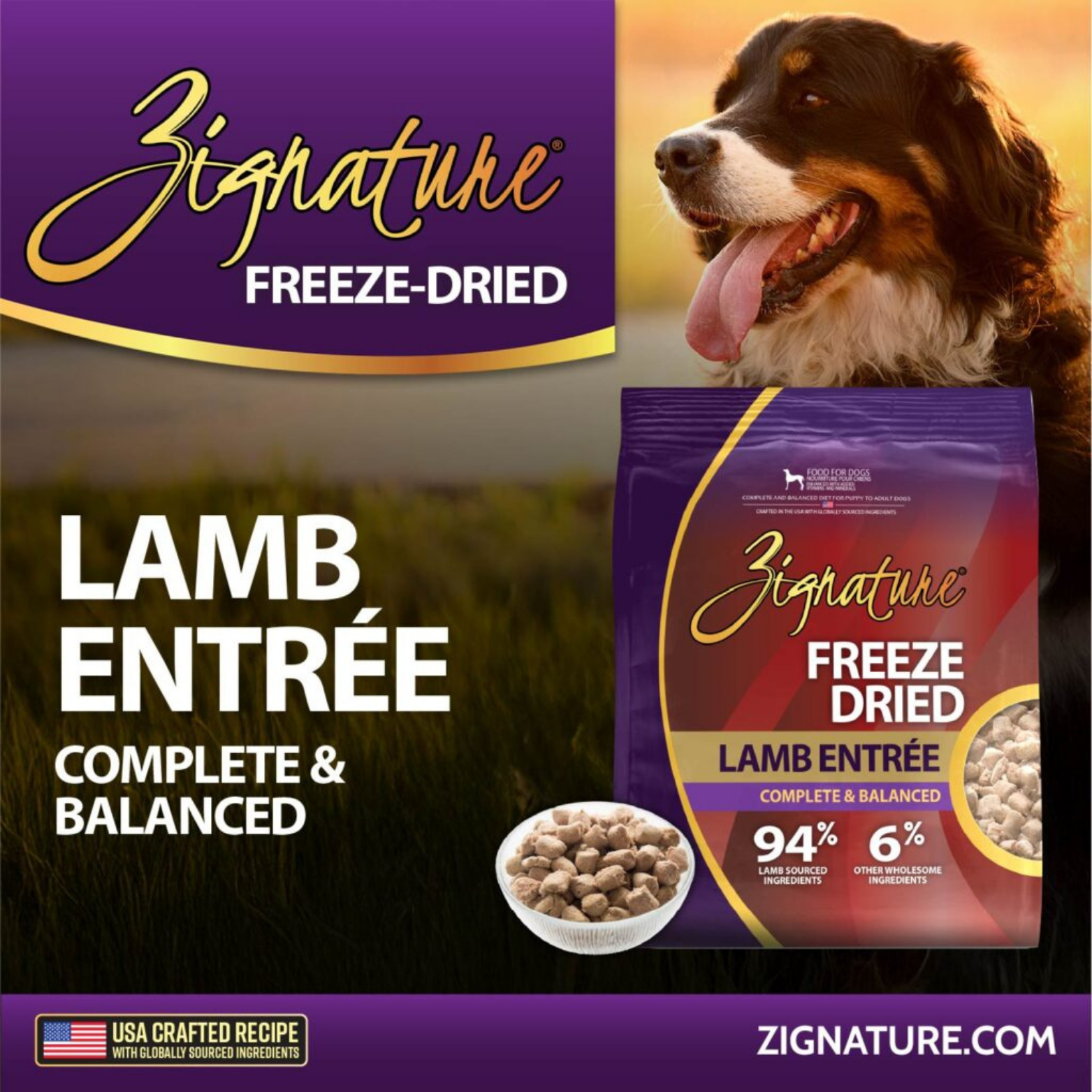 Zignature Lamb Entrée Limited Ingredient Formula Freeze-Dried Dog Food