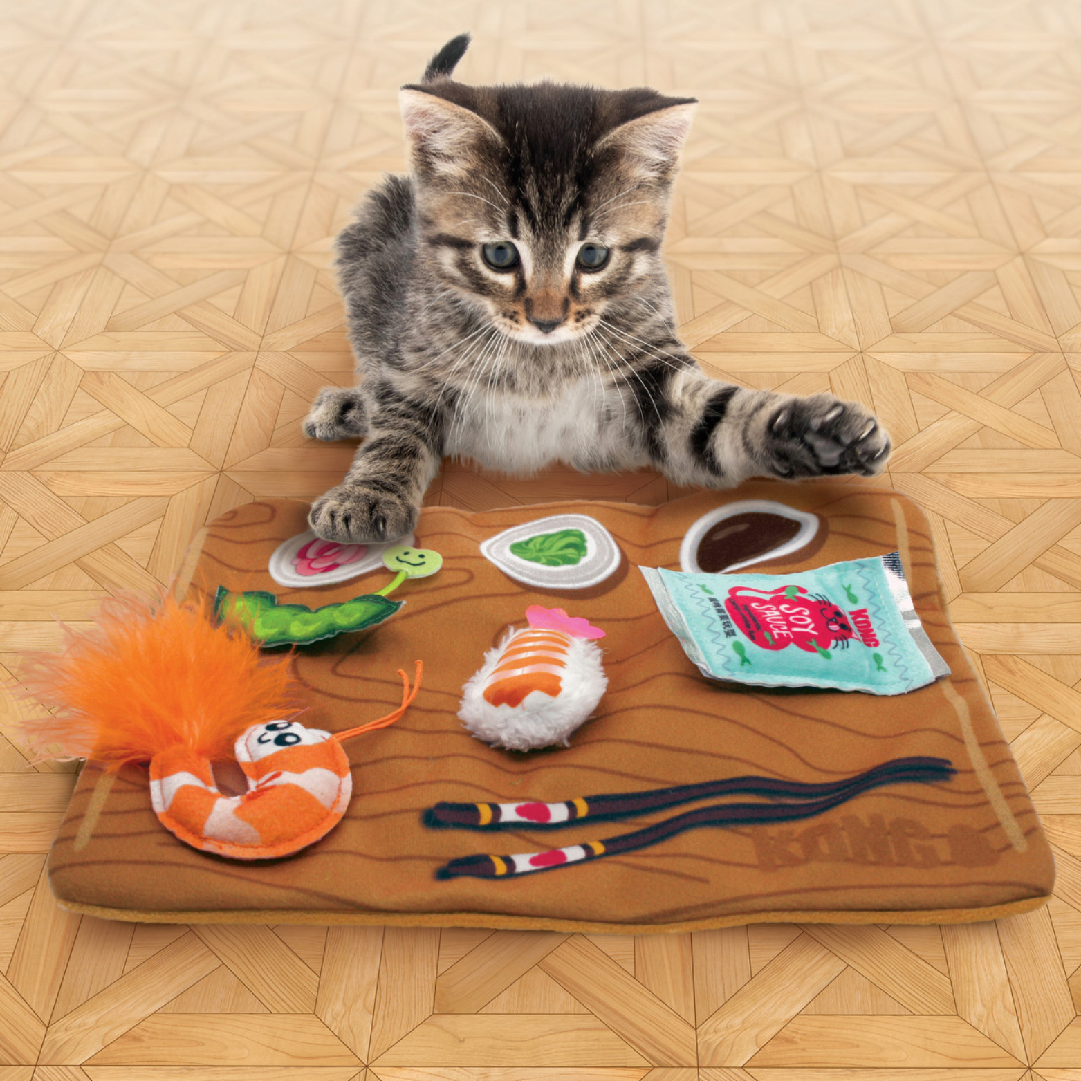KONG Pull-A-Partz Sushi Catnip Cat Toy, 5 count