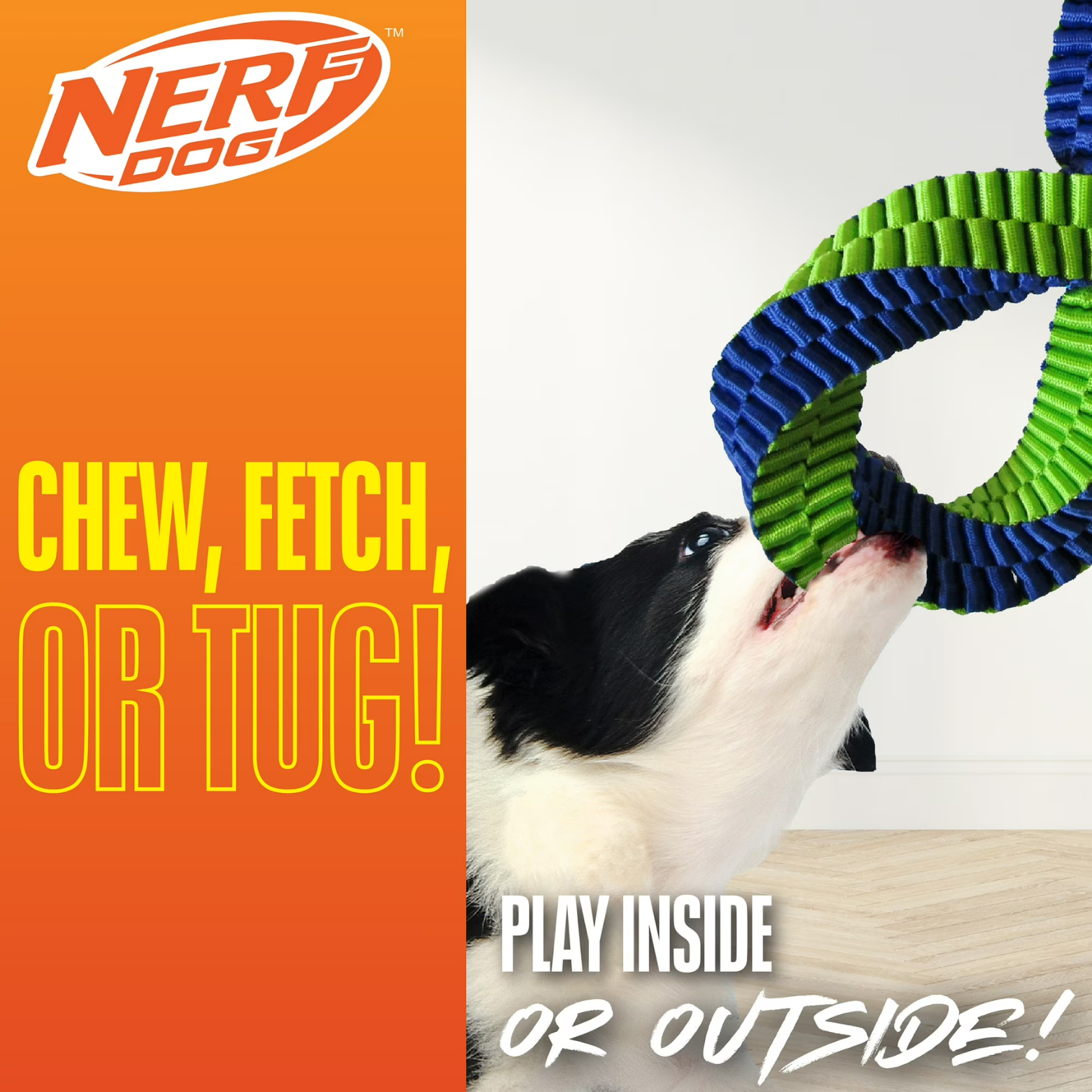Nerf Dog Infinity Tuff Tug Dog Toy with Durable Braided Nylon, 12 inch