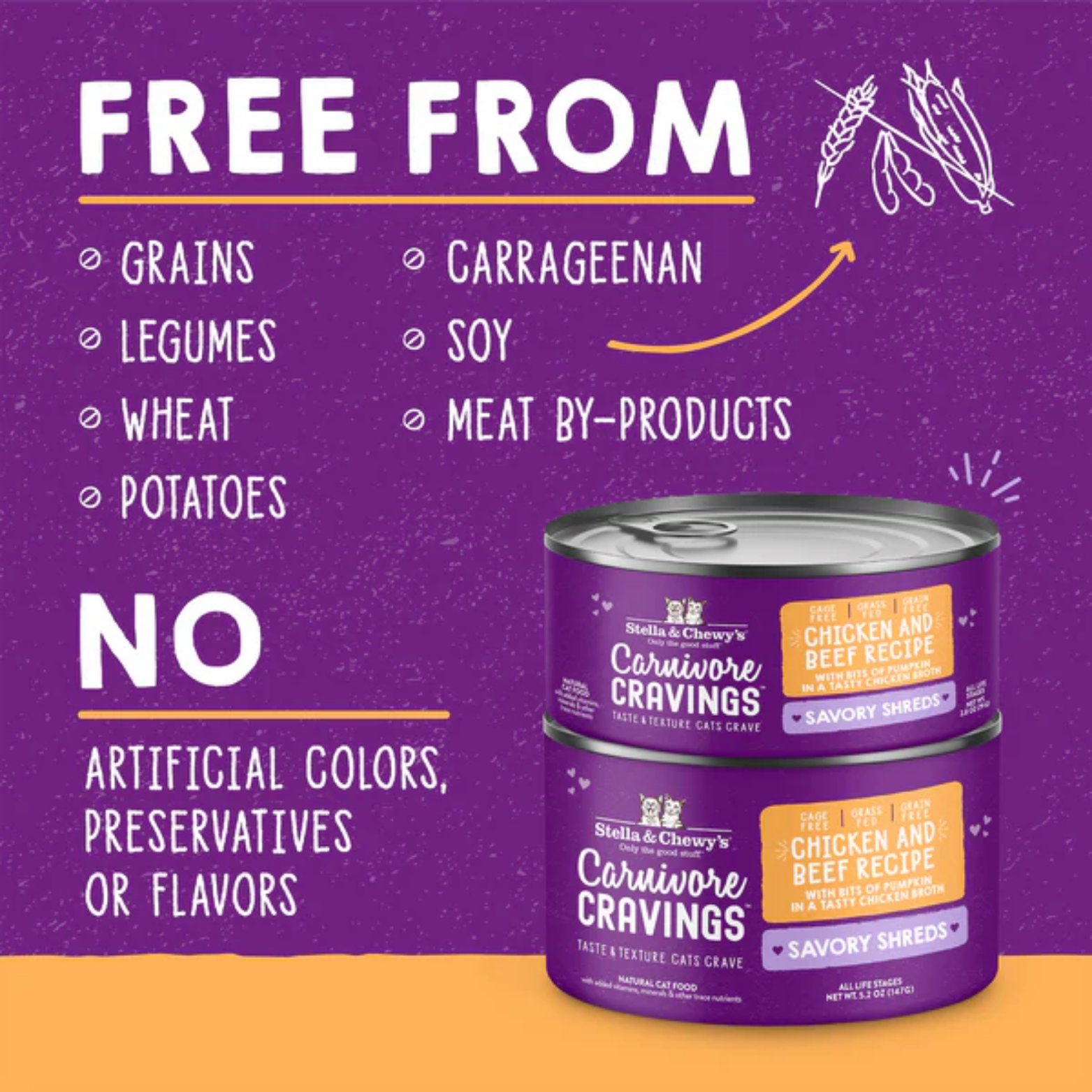 Stella & Chewy's Carnivore Cravings Savory Shreds Chicken & Beef Recipe Cat Food