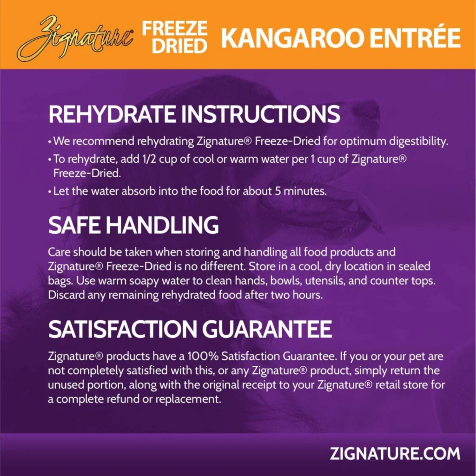 Zignature Kangaroo Entrée Limited Ingredient Formula Freeze-Dried Dog Food
