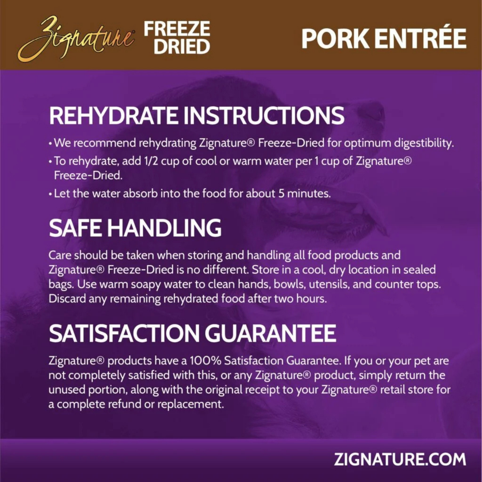 Zignature Pork Entrée Limited Ingredient Formula Freeze-Dried Dog Food