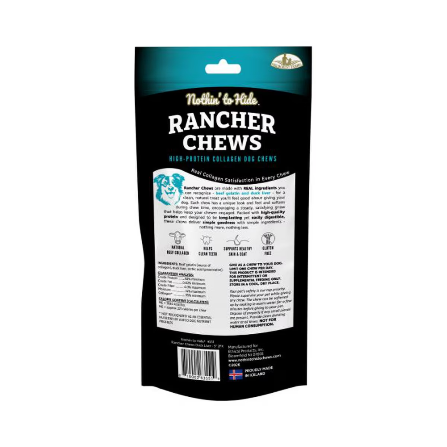 Ethical Pet Nothin' To Hide Duck Flavor Rancher Dog Chews