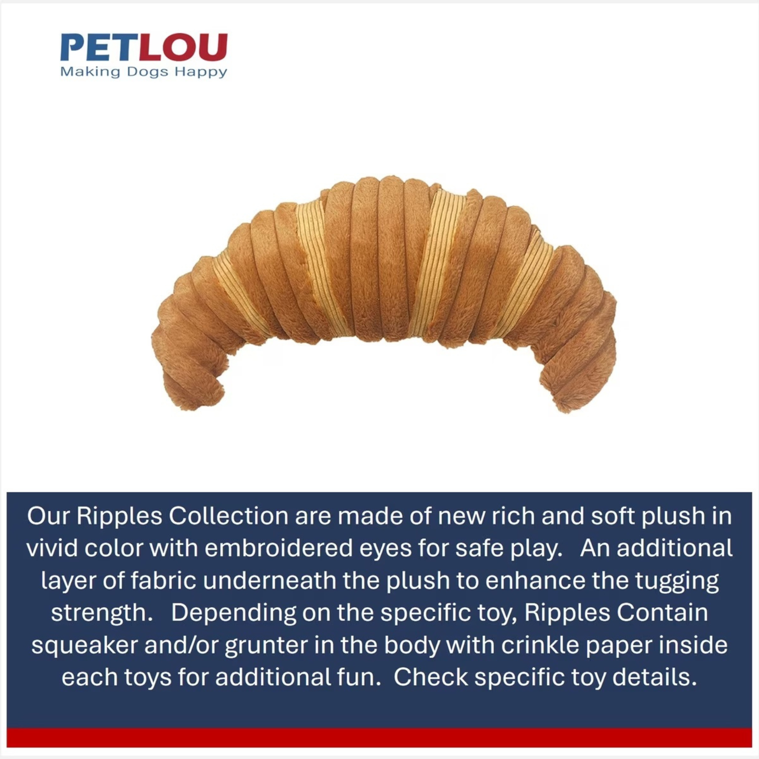 Petlou Croissant Dog Toy, 22"