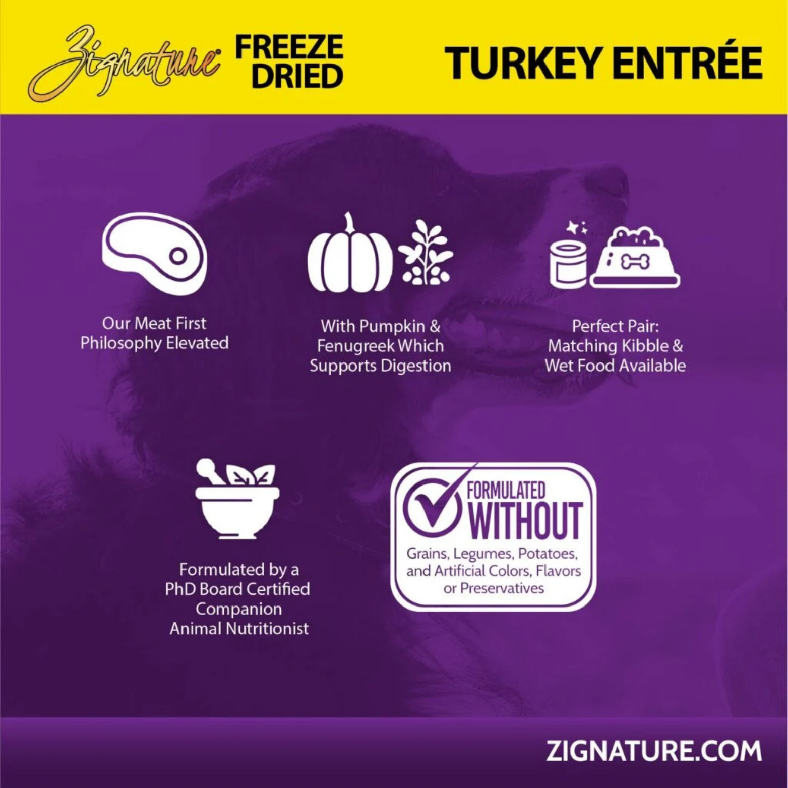 Zignature Turkey Entrée Limited Ingredient Formula Freeze-Dried Dog Food