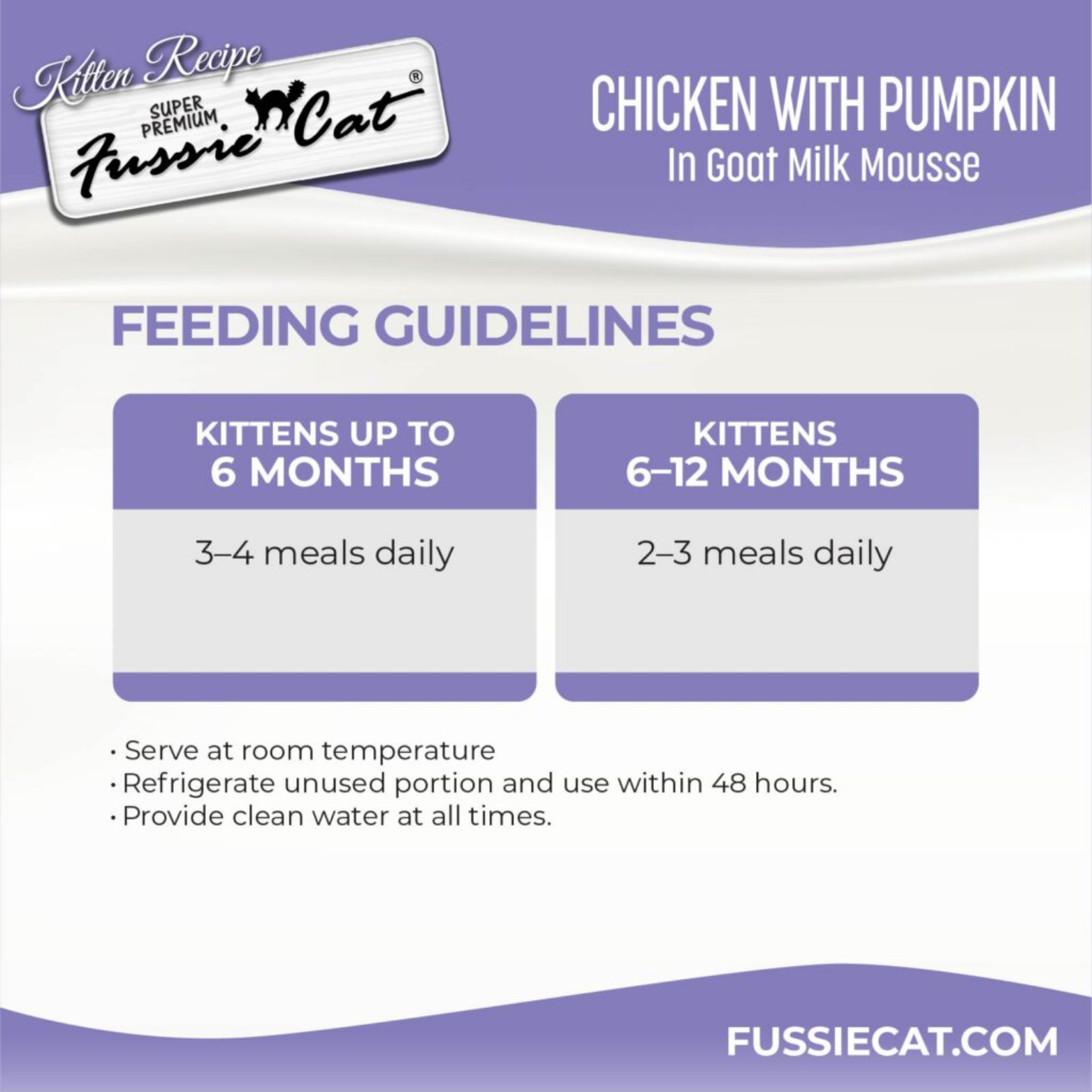 Fussie Cat Kitten Chicken with Pumpkin in Goat Milk Mousse, 1.5-oz Pouch