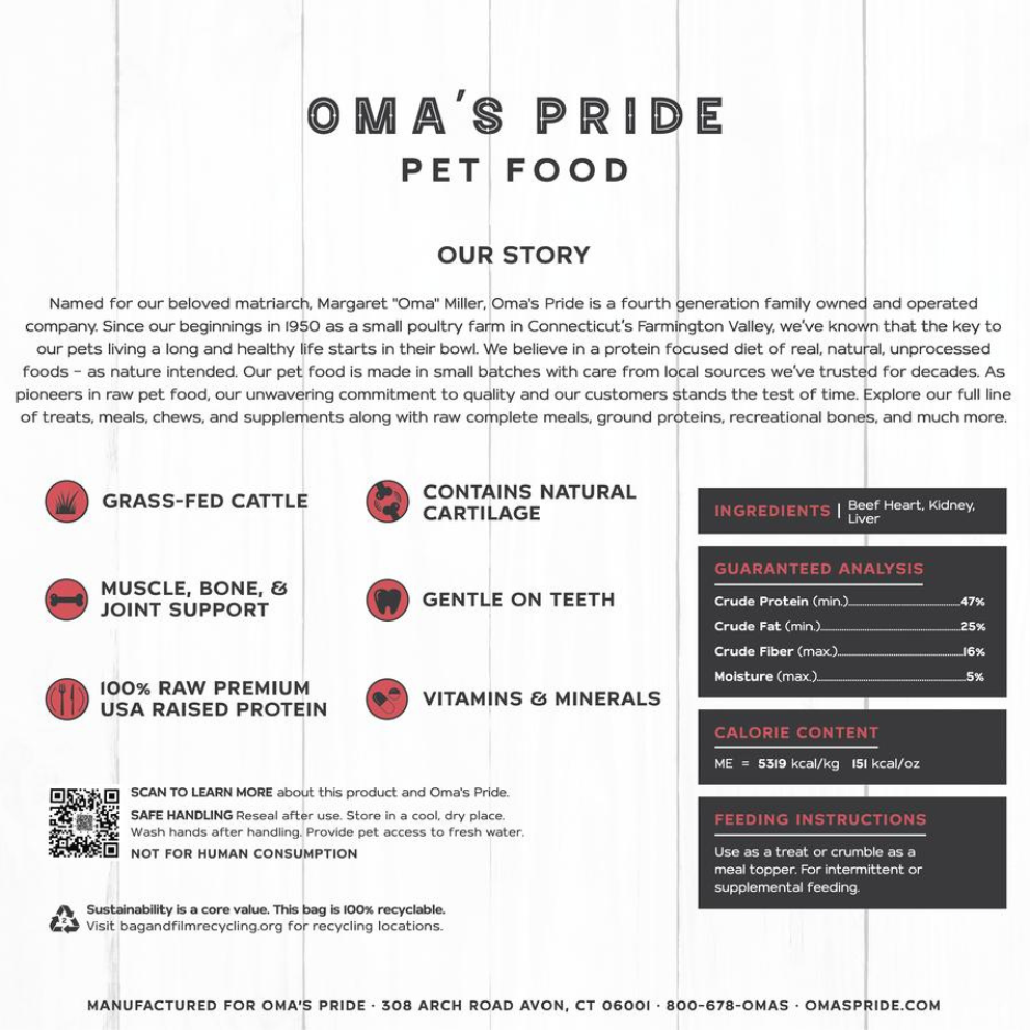 Oma's Pride Beef Organ Rounds Freeze-Dried Dog & Cat Treats