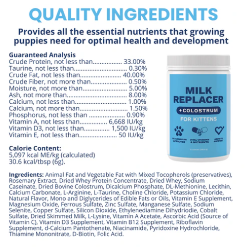 Under The Weather Milk Replacer with Colostrum Powder for Kittens 12oz