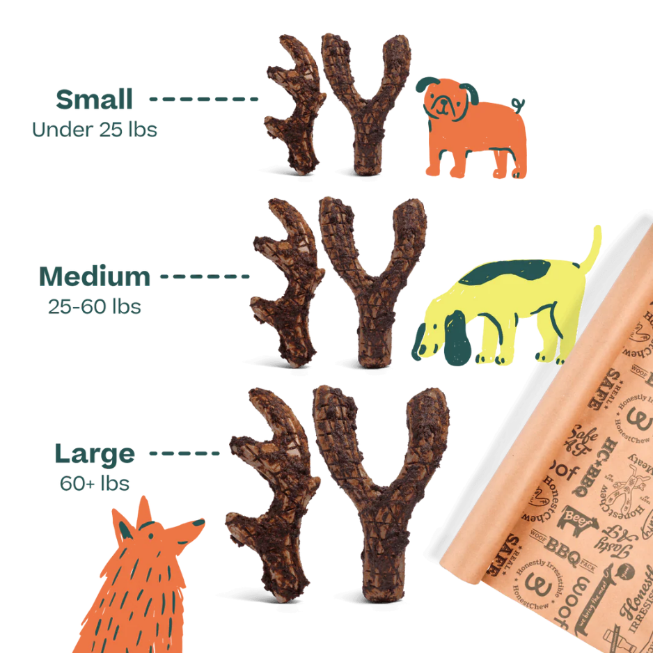 Woof Pet HonestChew Meaty, Antler Dog Chew Toy