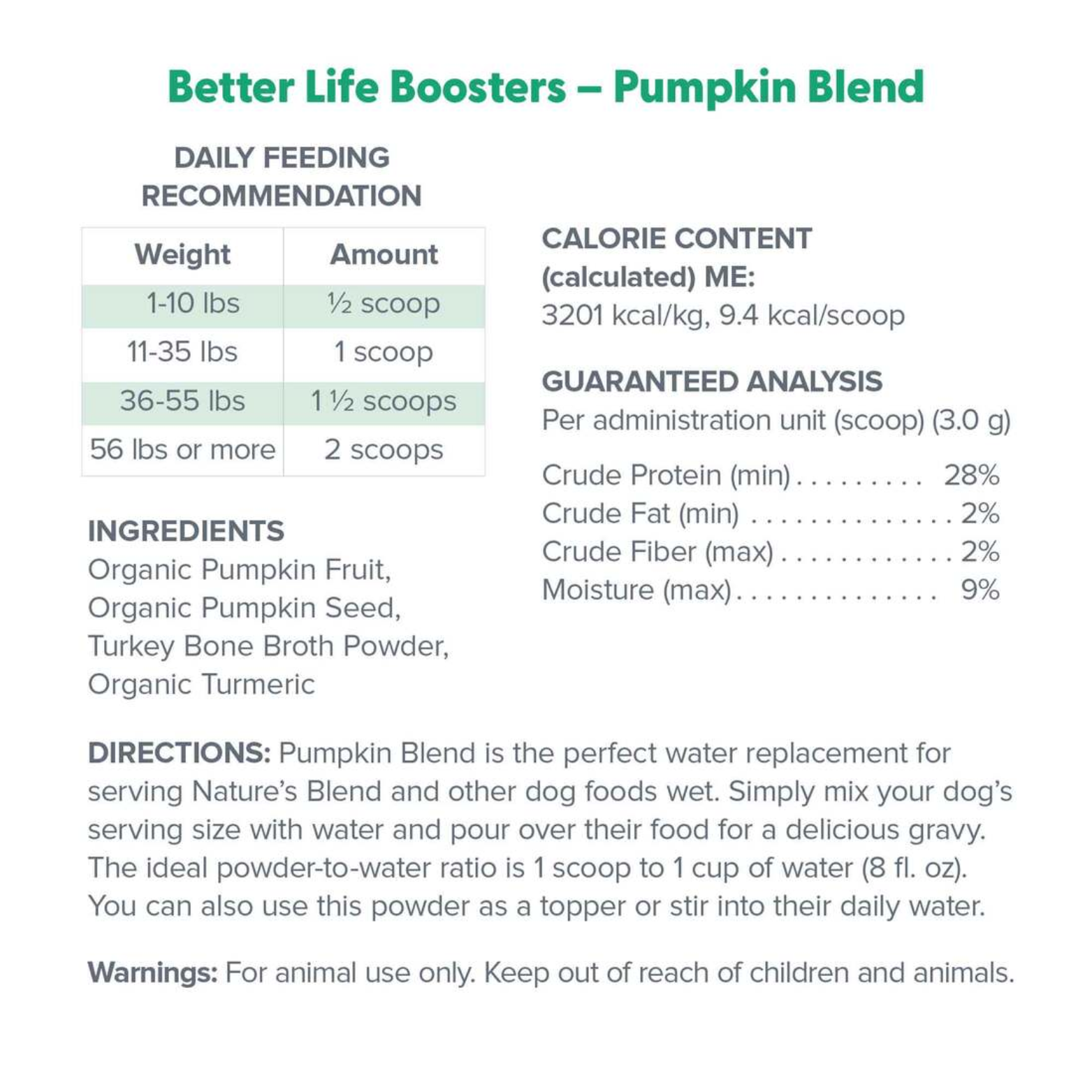 Dr. Marty Better Life Boosters Pumpkin Blend Powder for Dogs 3.17 oz