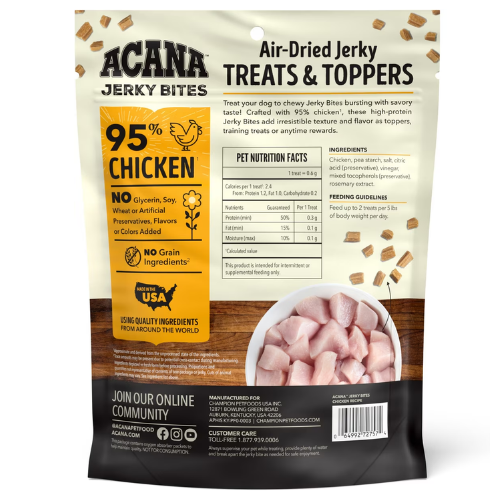 ACANA Jerky Bites Poultry Flavor Grain-Free High-Protein Jerky Dog Treats, 6-oz bag