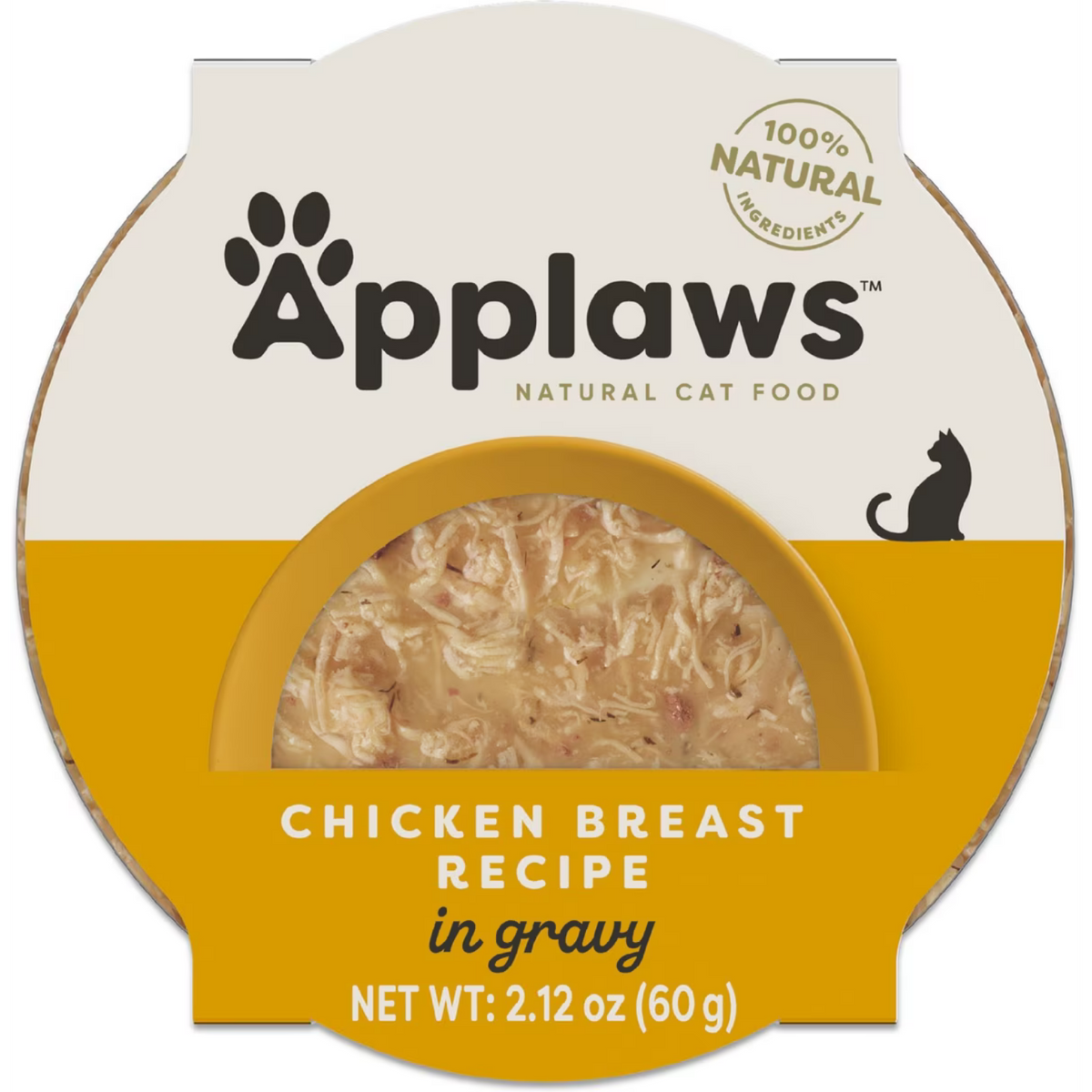 Applaws Cat Grain Free Chicken Flakes in Gravy Peel Top Dish Canned Cat Food, 2.12-oz