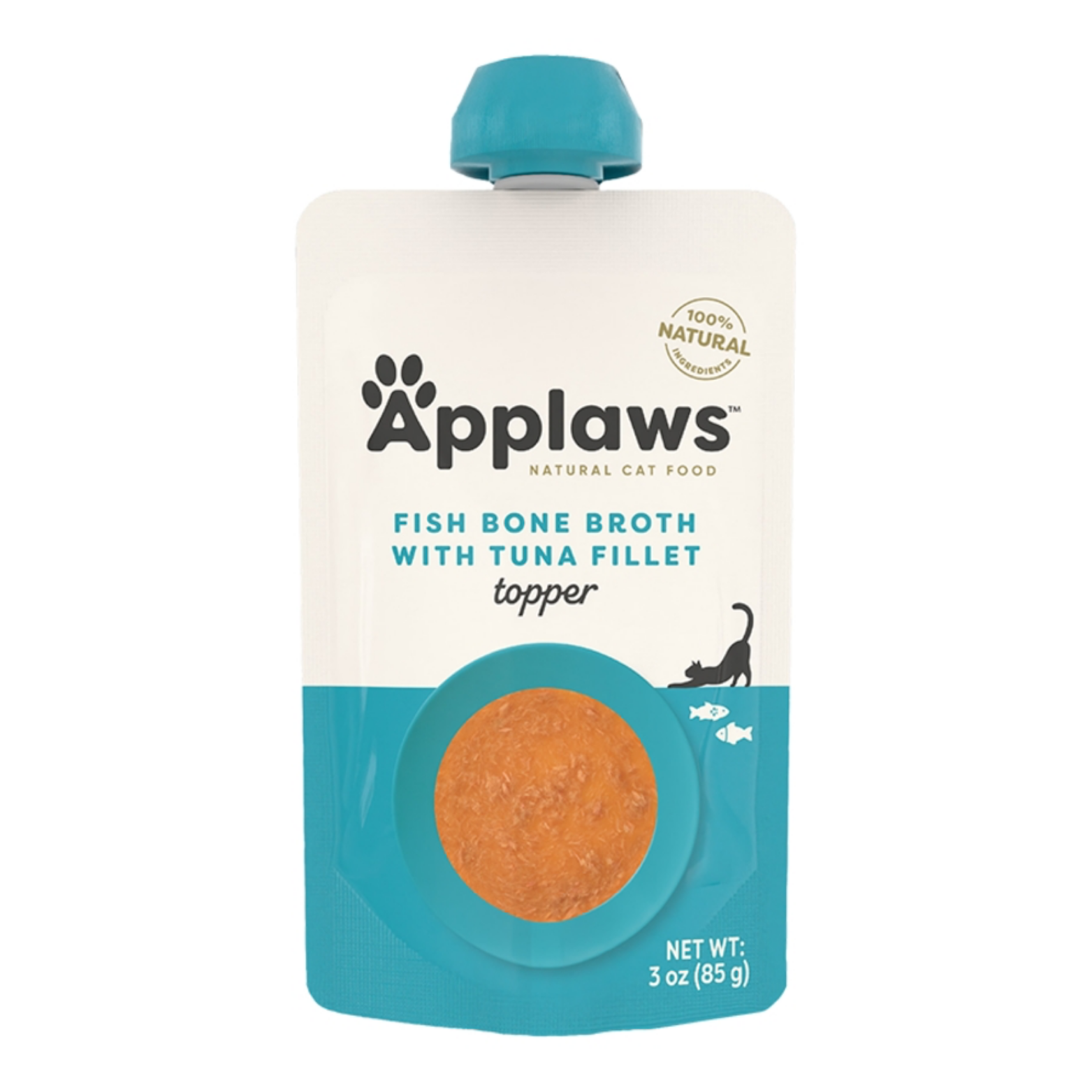 Applaws Cat Grain Free Fish Bone Broth with Tuna Fillet, 3-oz Pouch