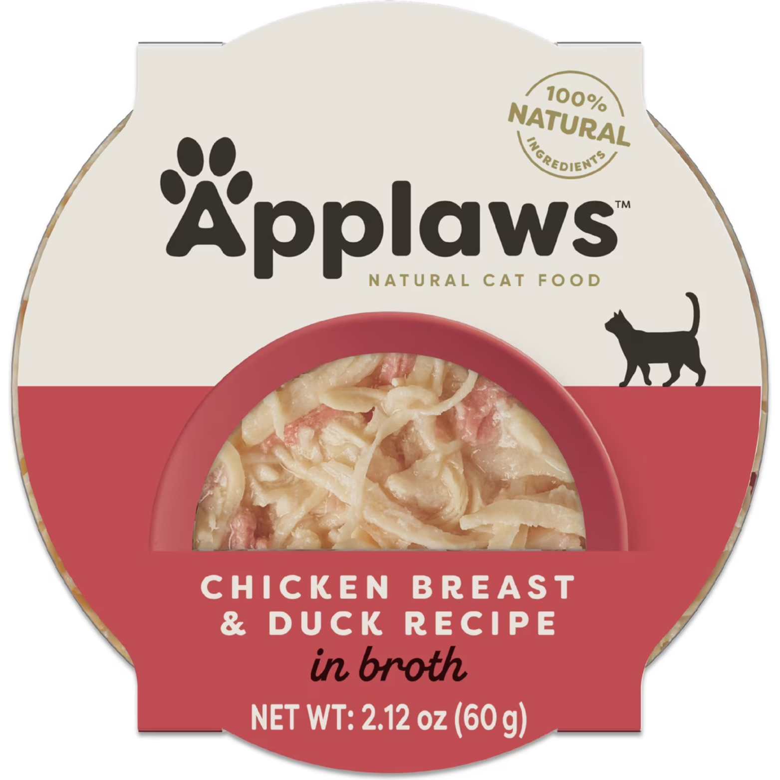 Applaws Cat Grain Free Chicken Breast with Duck in Broth Peel Top Dish Canned Cat Food, 2.12-oz